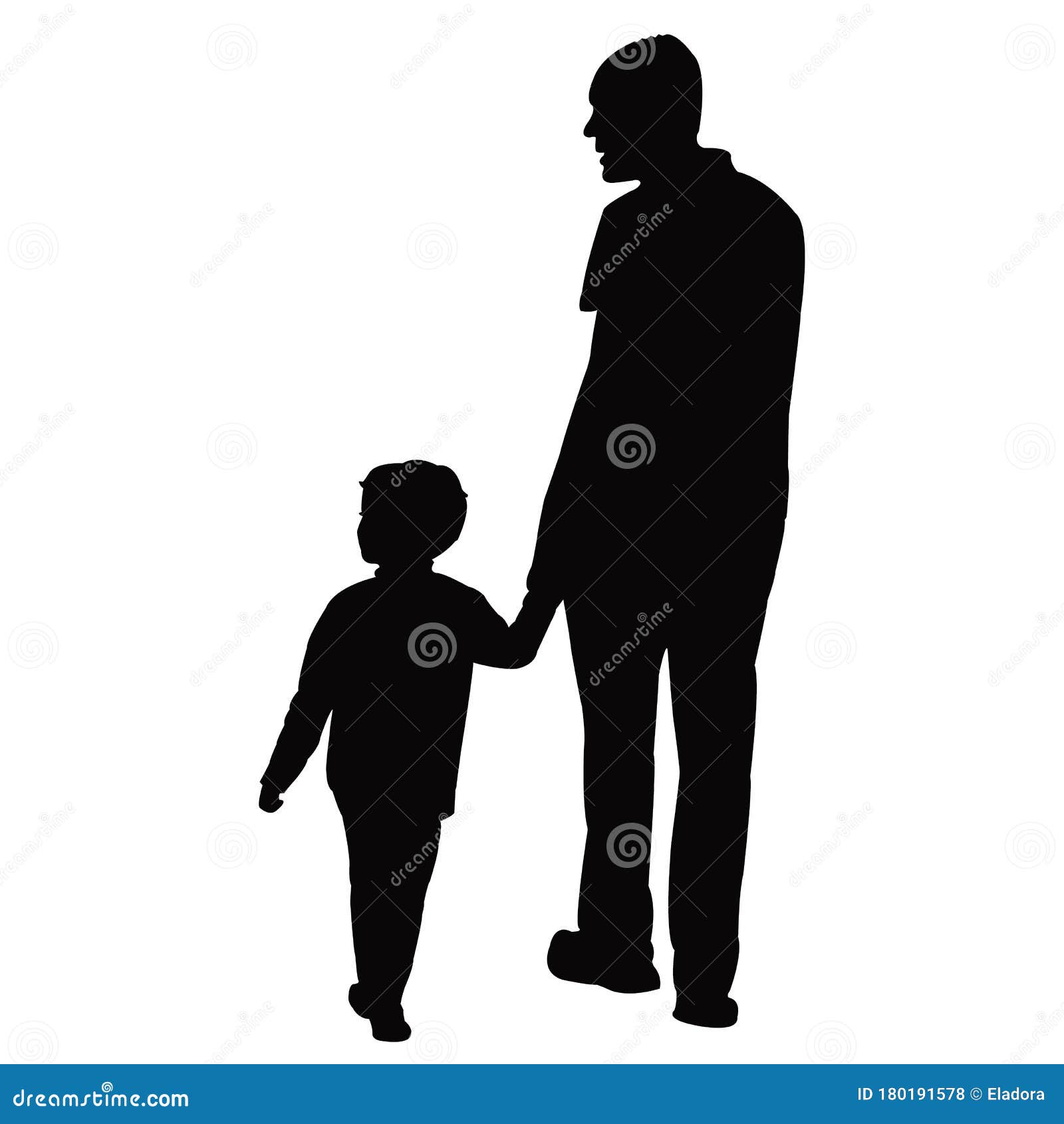 Download Father And Son Walking Body, Silhouette Vector Stock ...