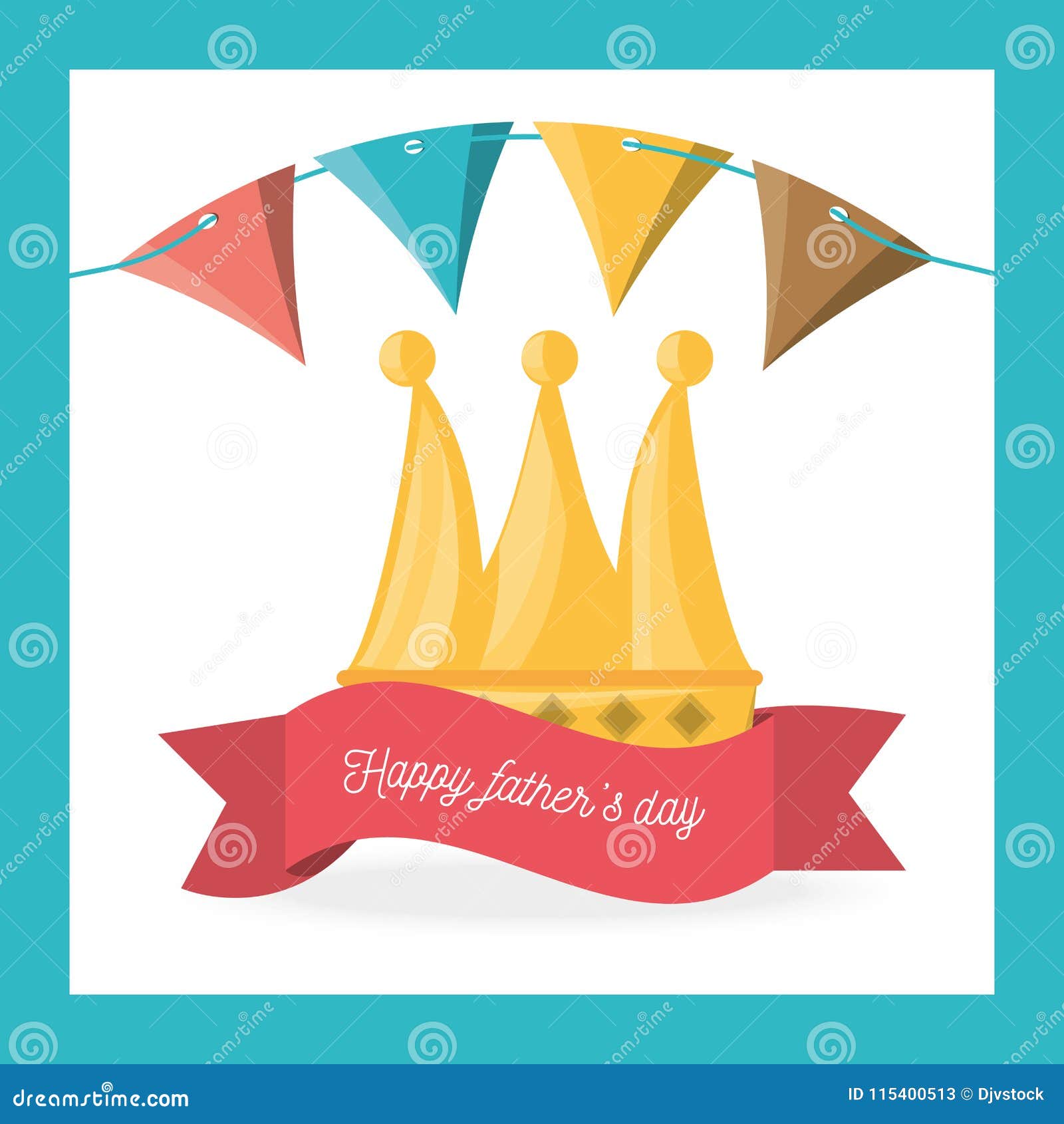 Download Fathers Day Celebration With Party Flags And Ribbon Stock ...