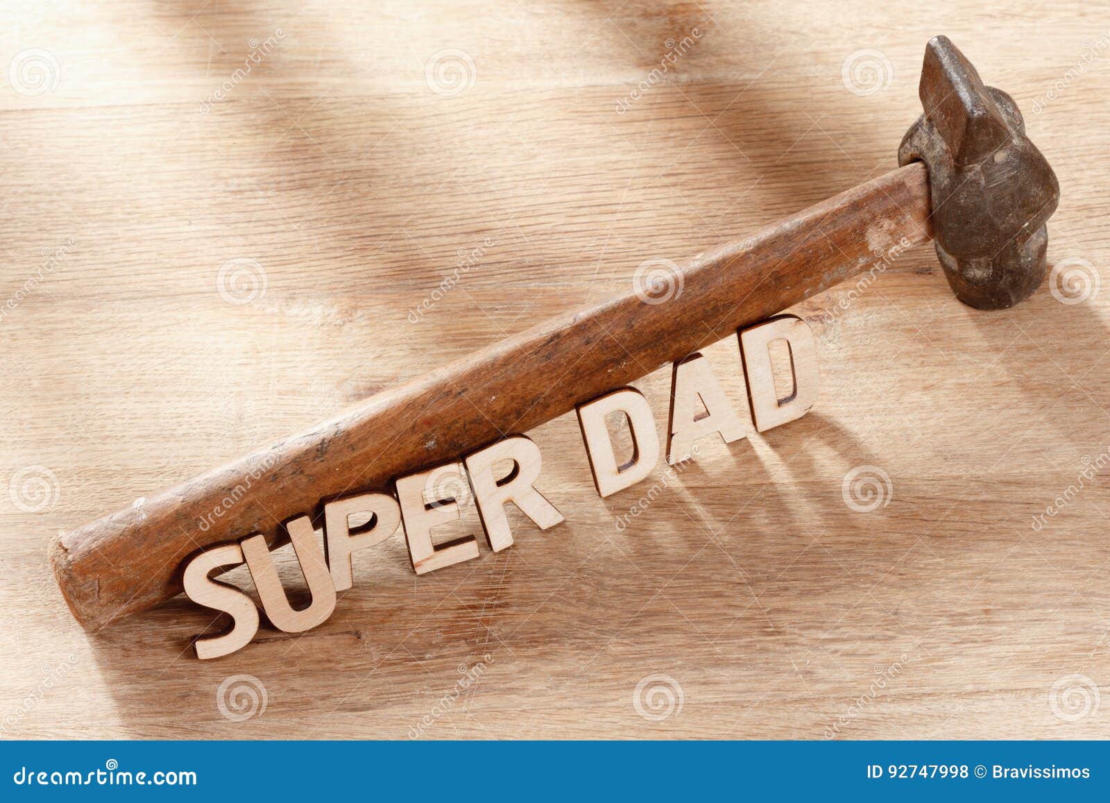 Download Fathers Day Concept. Old Hammer On A Wooden Table With ...