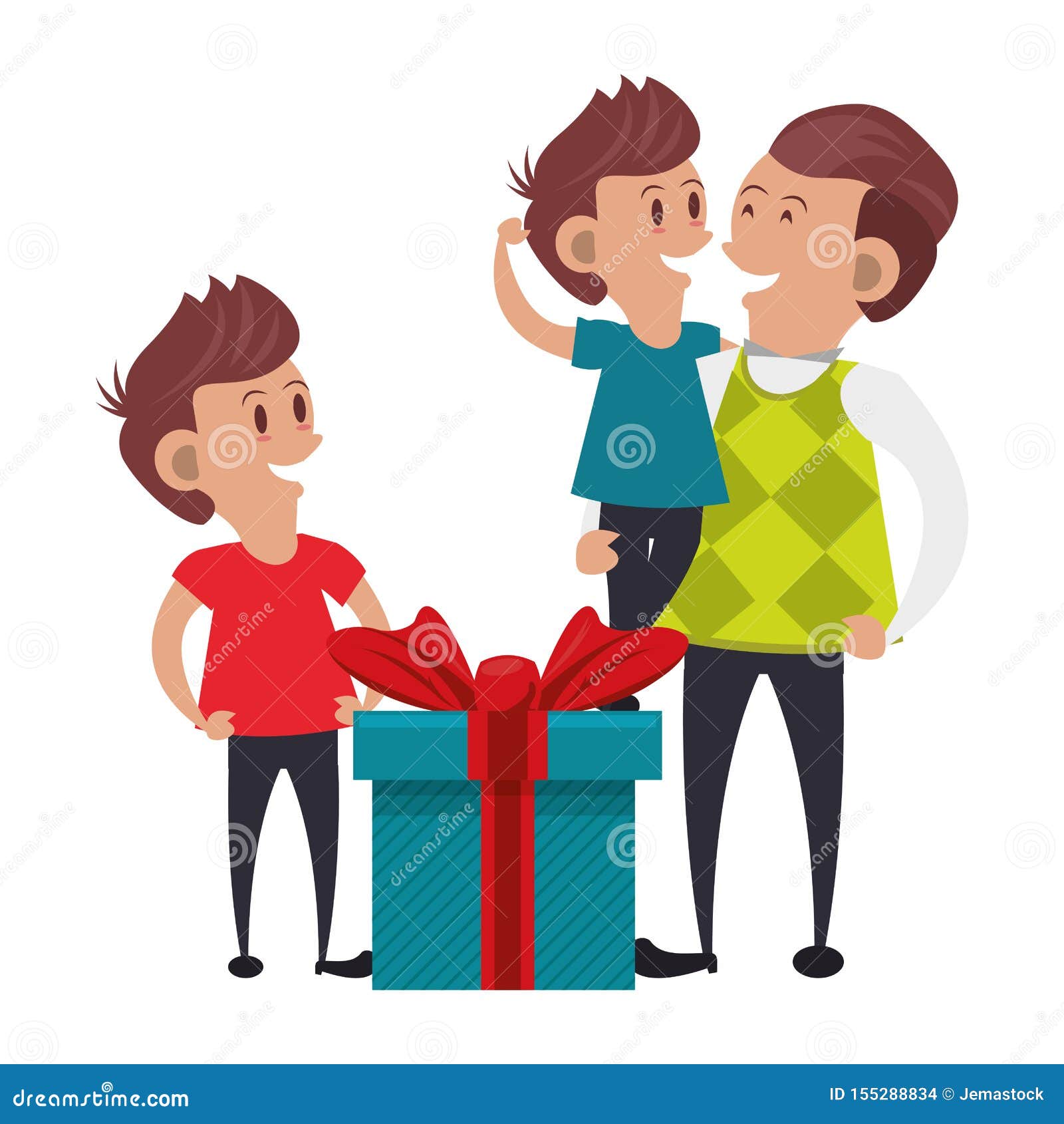 Download Fathers Day Family Celebration Cartoon Stock Vector - Illustration of festive, elegance: 155288834