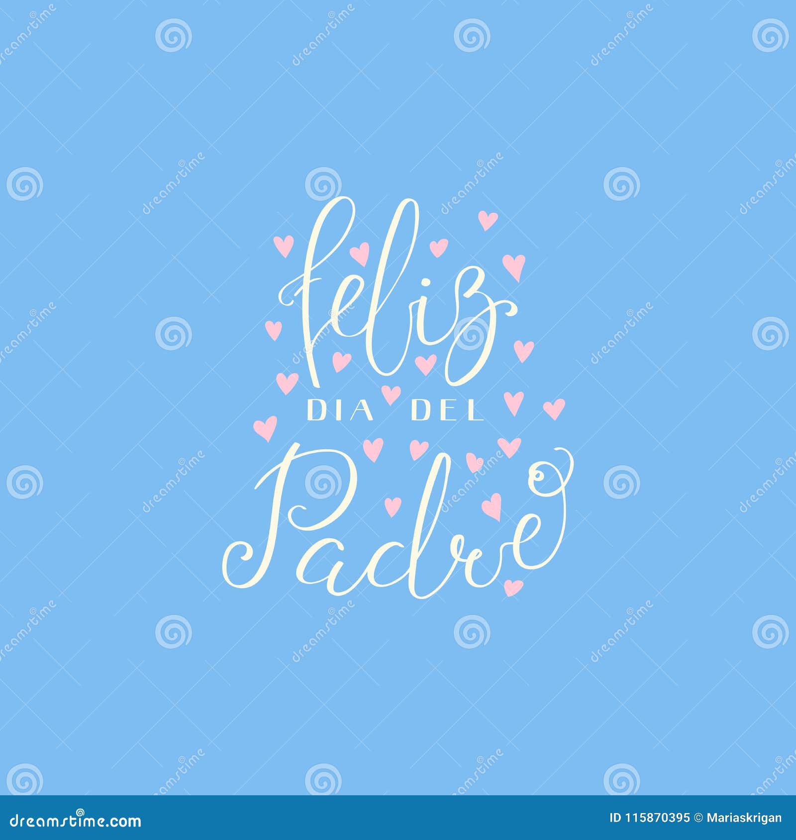 Fathers Day Lettering Quote in Spanish Stock Vector - Illustration ...