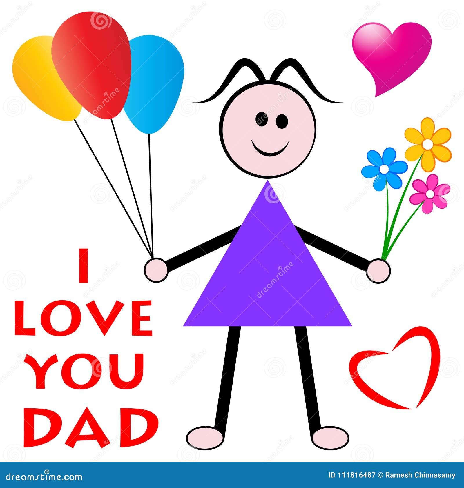 Fathers Day Wishes from Daughter Stock Vector - Illustration of ...