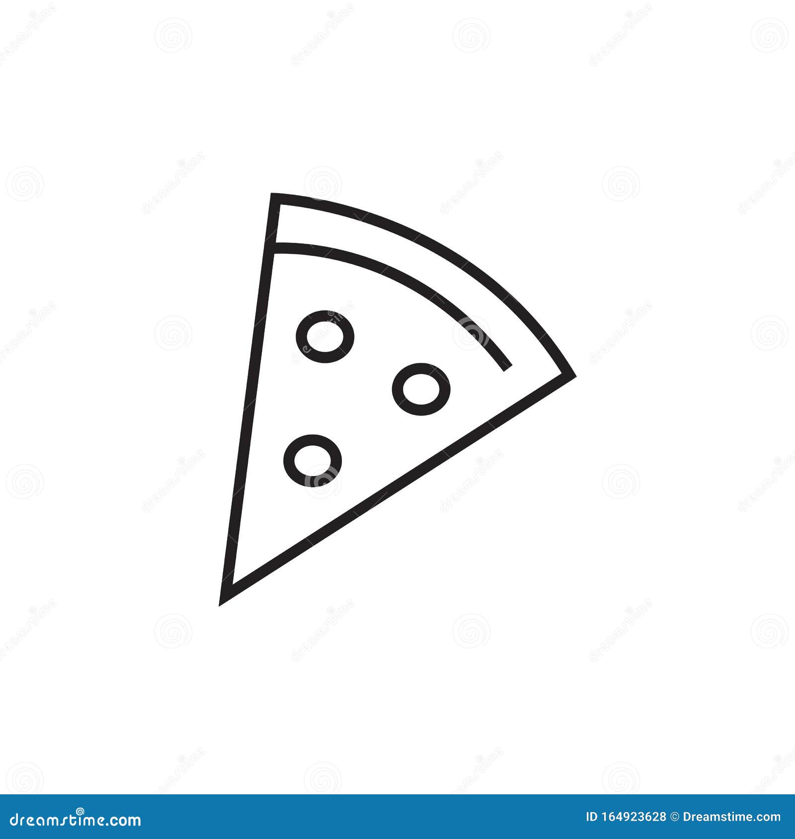 Fatia De PIZZA, Desenho Linear Simples Em Um Fundo Branco