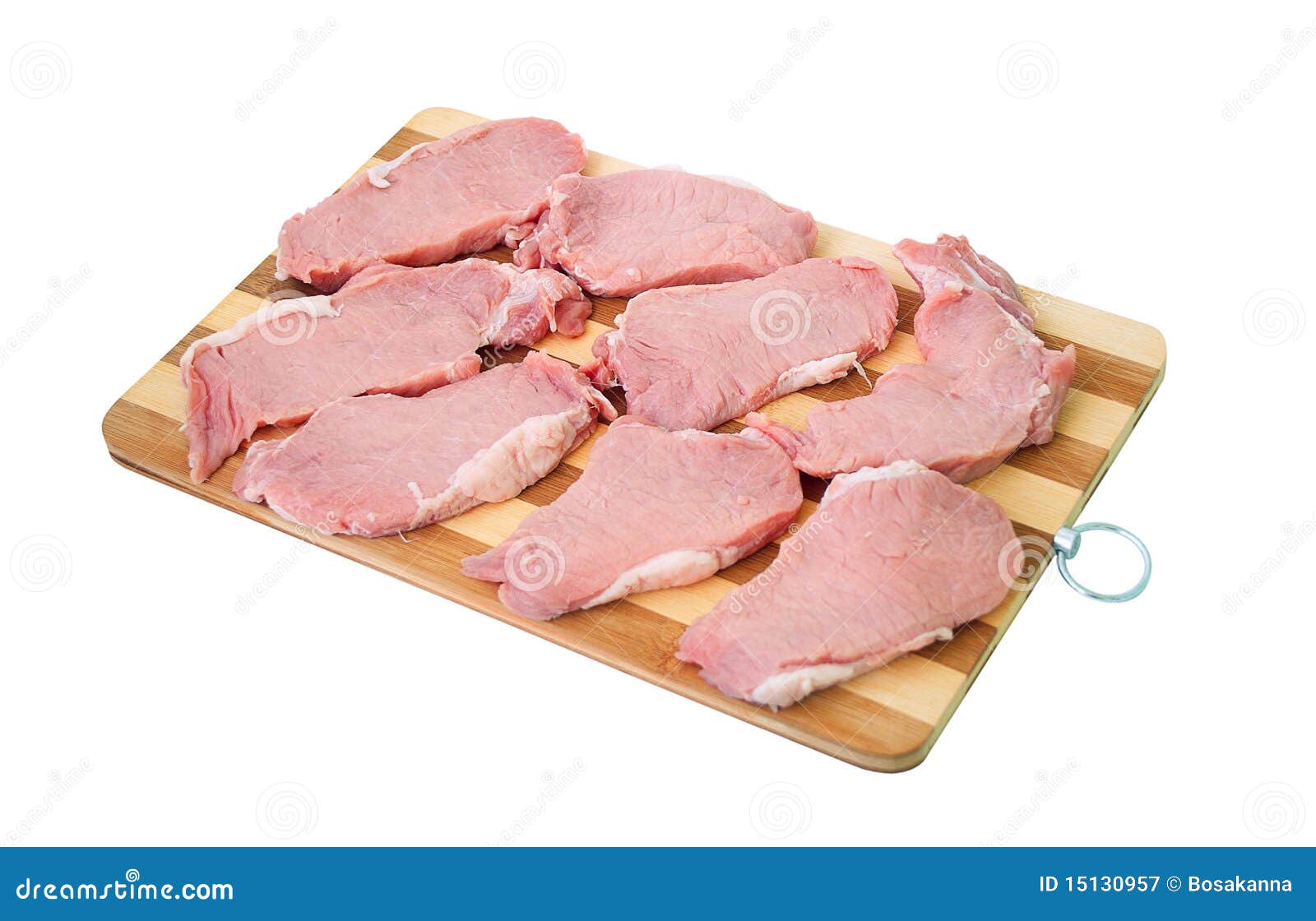 Fatias de tenderloin imagem de stock. Imagem de bambu 15130957