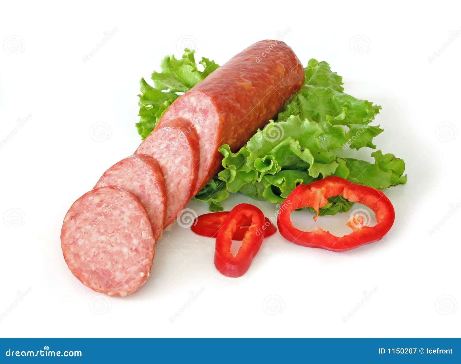 Fatias do Salami imagem de stock. Imagem de caloria, salada 1150207