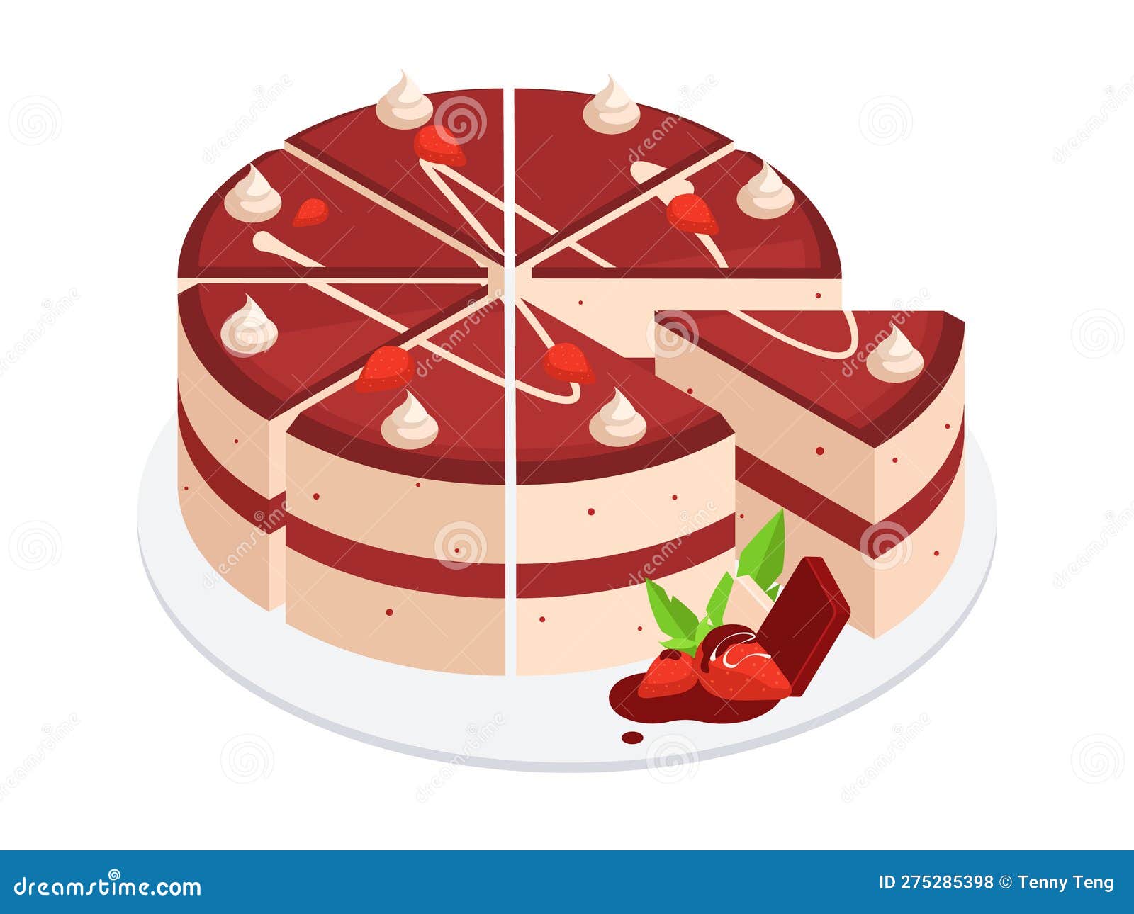 A ilustração de um bolo de aniversário