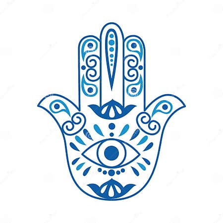 Fatima Hand or Hamsa in Shape of Human Hand Flat Vector Illustration ...