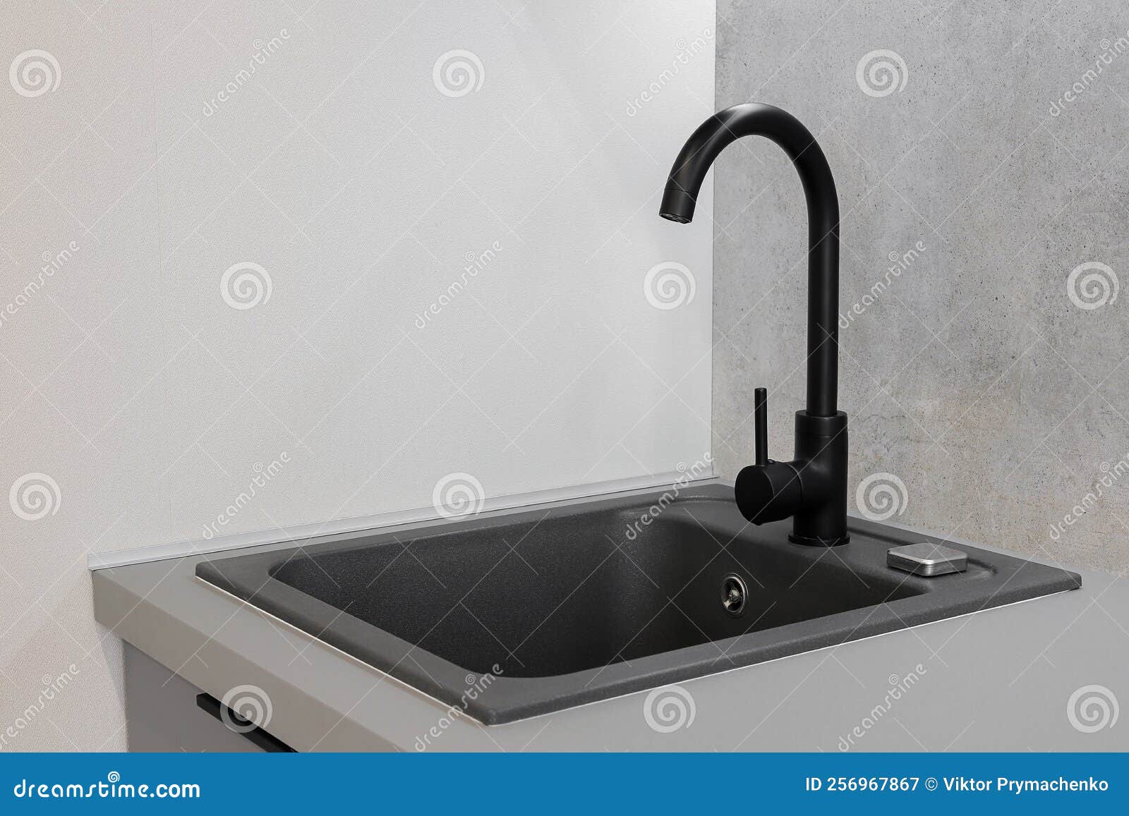 Faucet and Granite Sink in the Kitchen Stock Image Image of hygiene