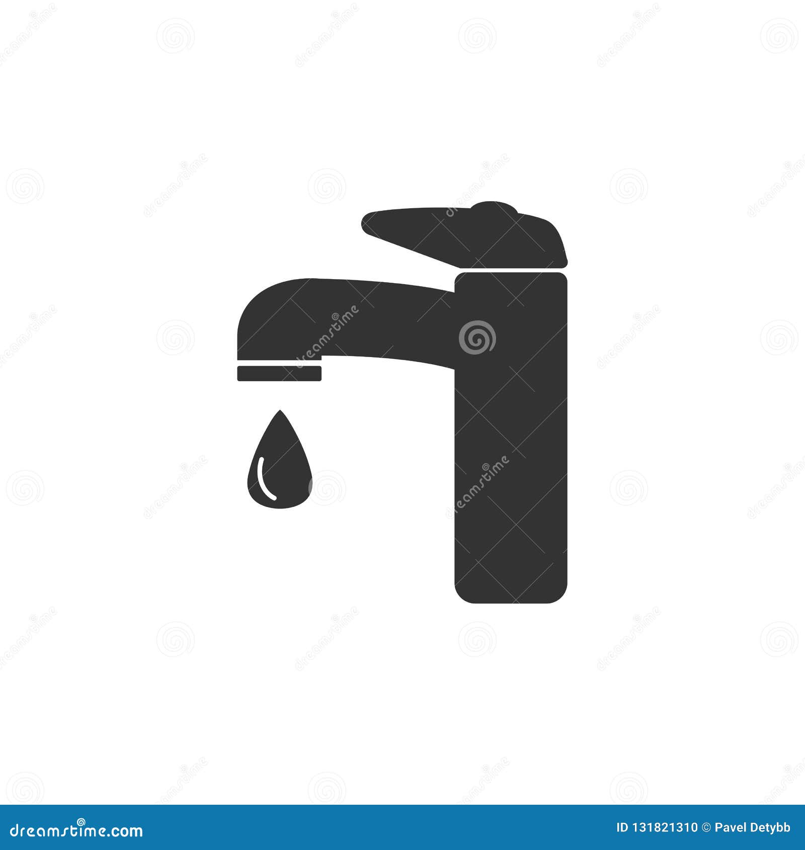 Faucet Icon Water Tap Sign Vector Illustration Flat Design Stock Illustration Illustration Of Drop Drinking 131821310
