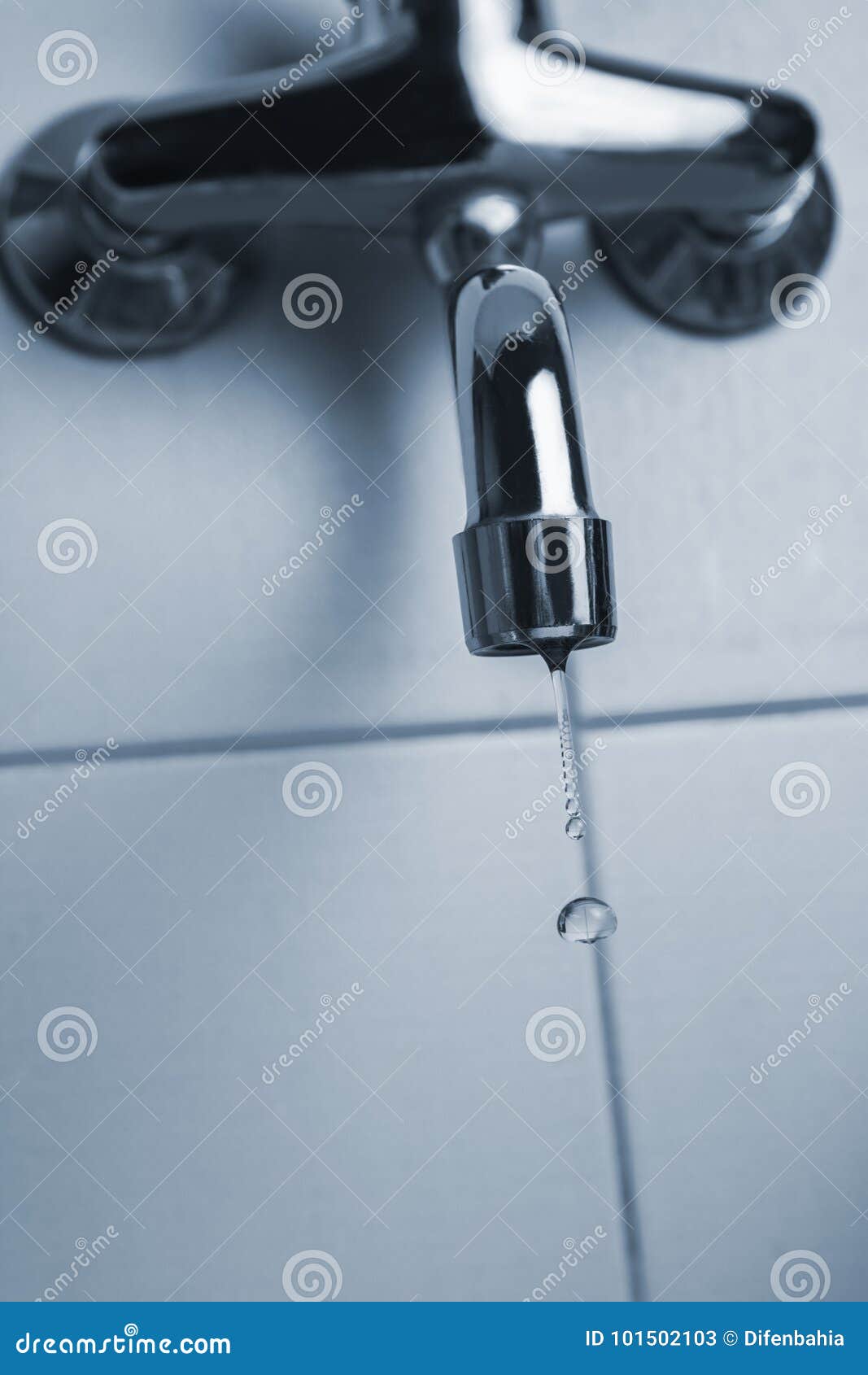 Faucet or Kitchen Tap Leaking with Water Drops Stock Image Image of flow, consumption 101502103