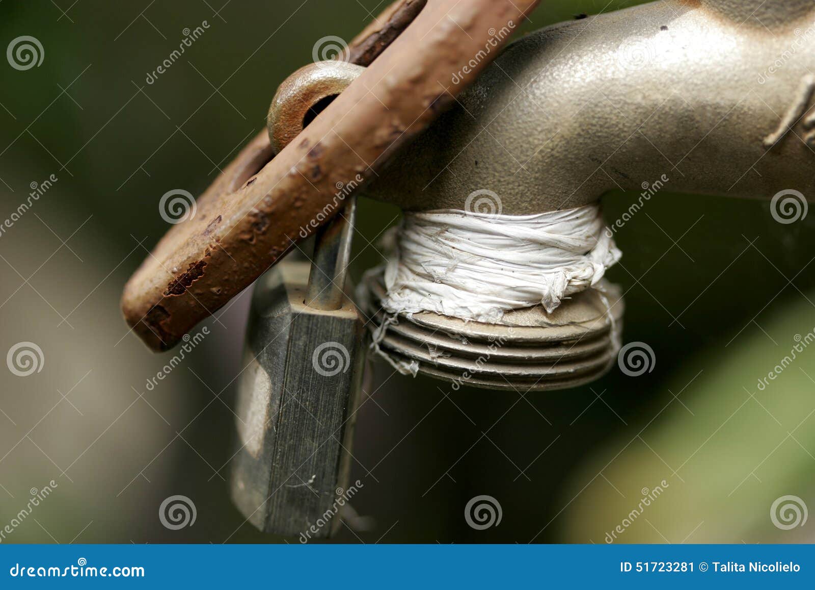 Faucet with a lock stock image. Image of building, clear 51723281