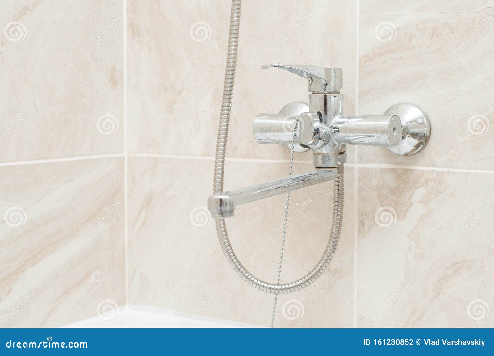 Faucet with a Long Spout Located in the Bathroom Stock Photo Image of