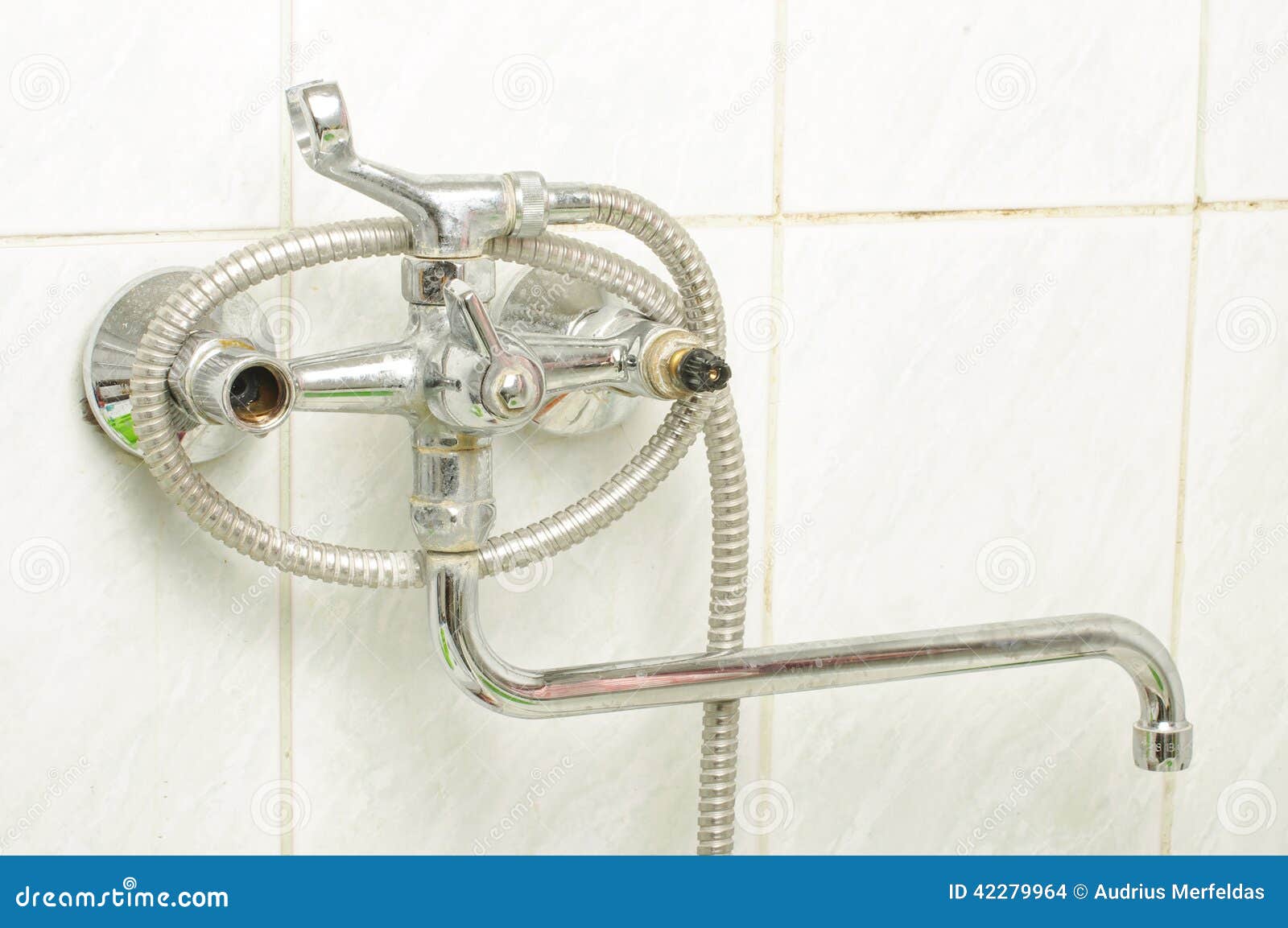 Faucet Problem in the Bathroom Stock Photo Image of maintenance