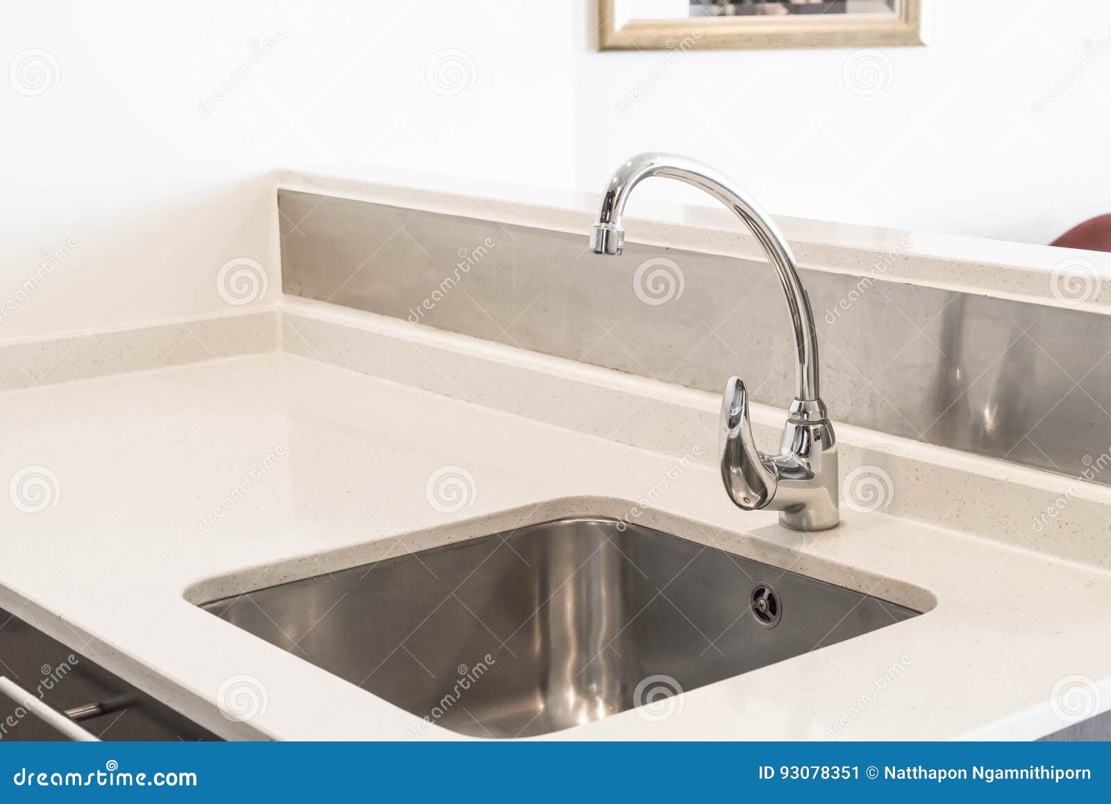 Faucet Sink and Water Tab Decoration in Kitchen Room Stock Image ...