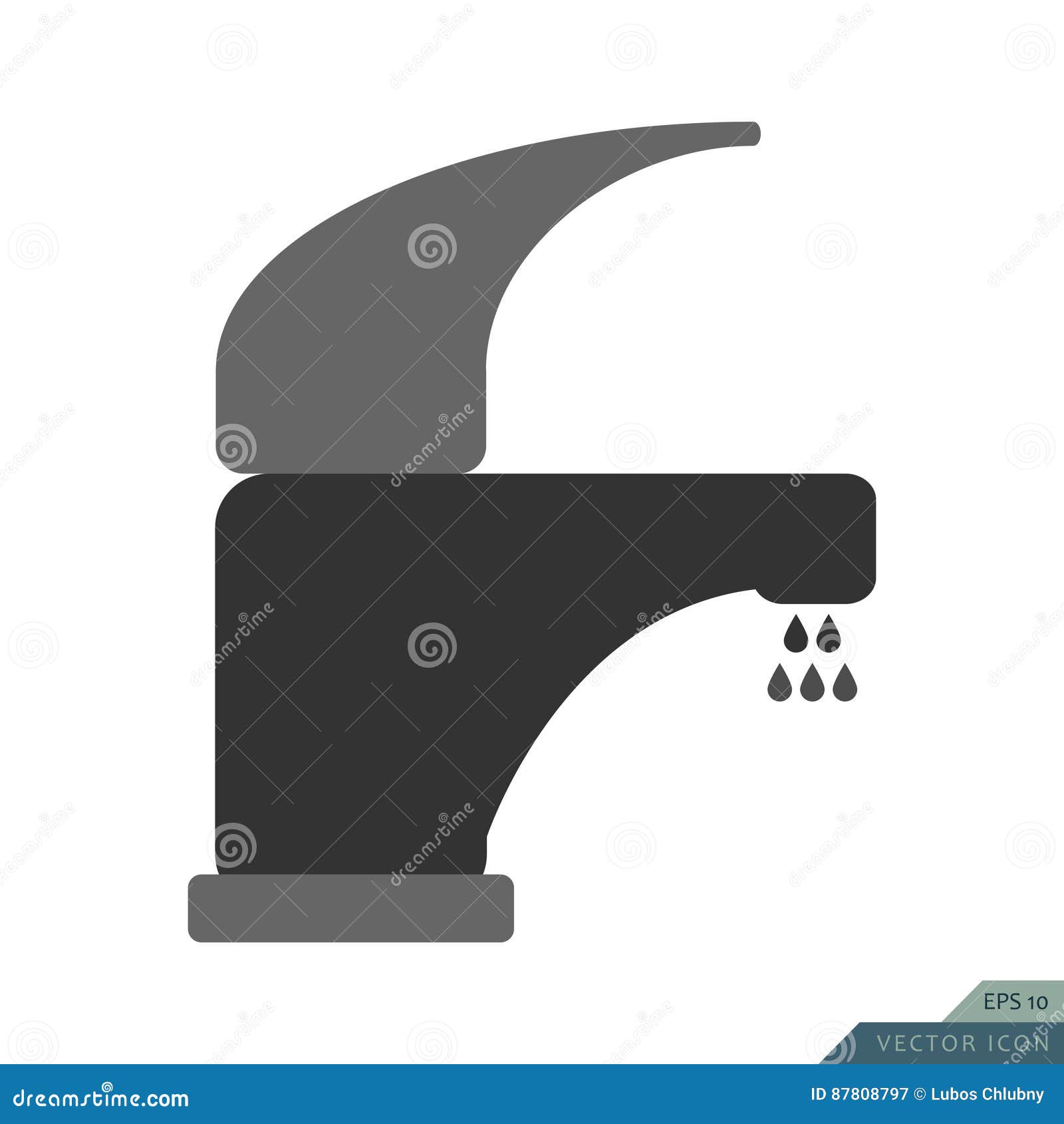 Faucet Vector Icon. Bathroom Symbol. Stock Vector Illustration of