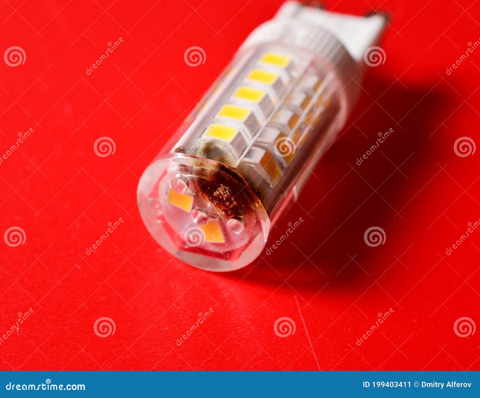 Faulty LED Lamp Some of the LEDs Burned Out Stock Image Image of