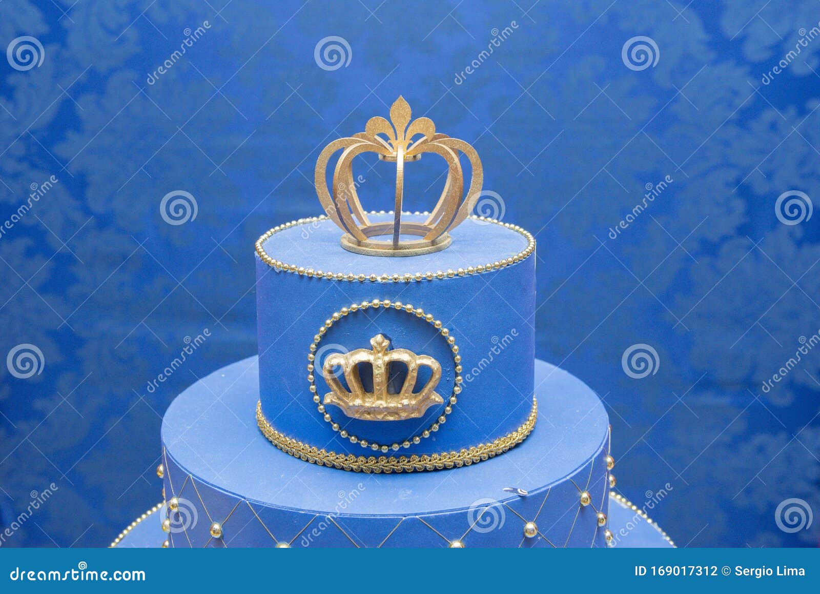 Décoration pour gâteau Bleu Royal Happy Birthday