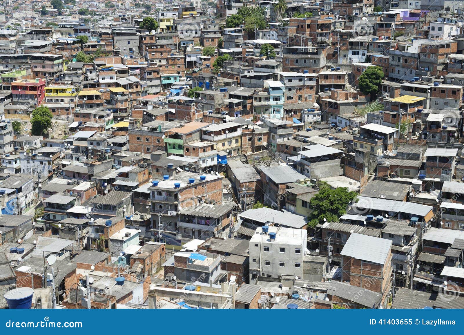 favela brazilian hillside shantytown rio de janeiro brazil