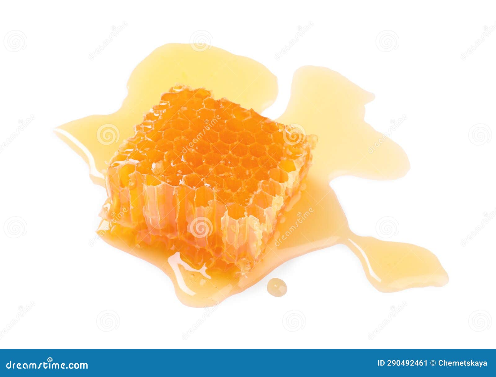 Favo De Mel Natural Com Mel Saboroso Isolado Em Branco Imagem de Stock