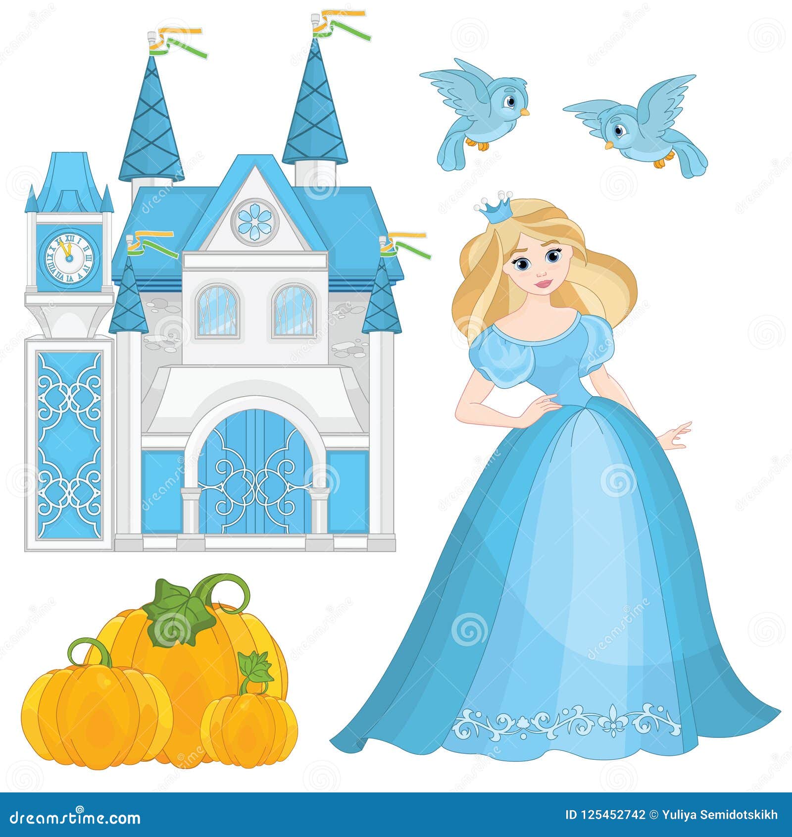 Favola Cenerentola Stabilito Illustrazione Vettoriale Illustrazione Di Illustrazione Uccello