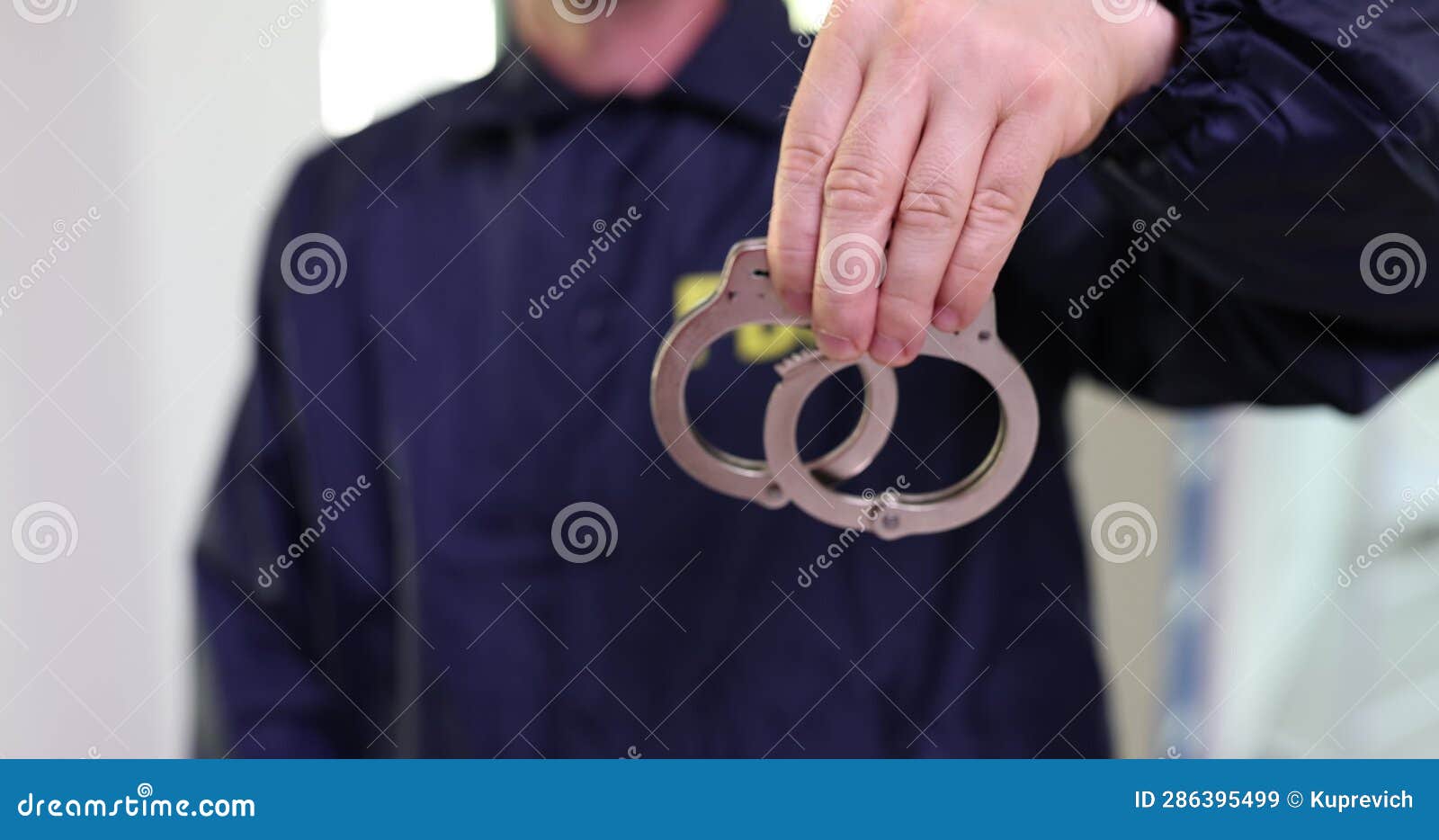 FBI Agent Arresting Worker with Handcuffs for Illegal Stuff Stock Video