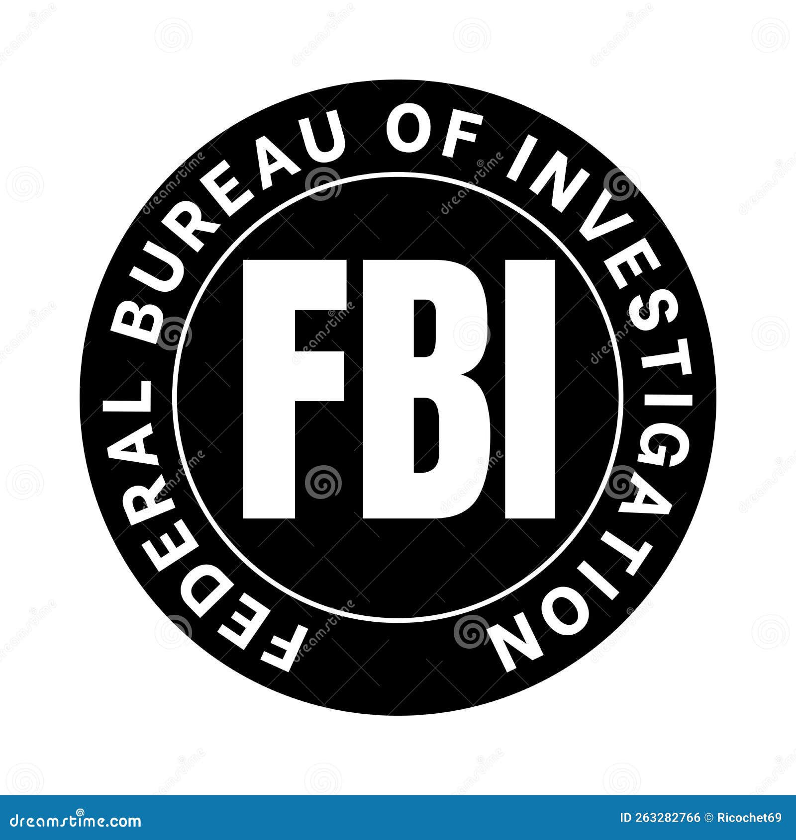 FBI Federal Bureau of Investigation Symbol Icon Stock Illustration