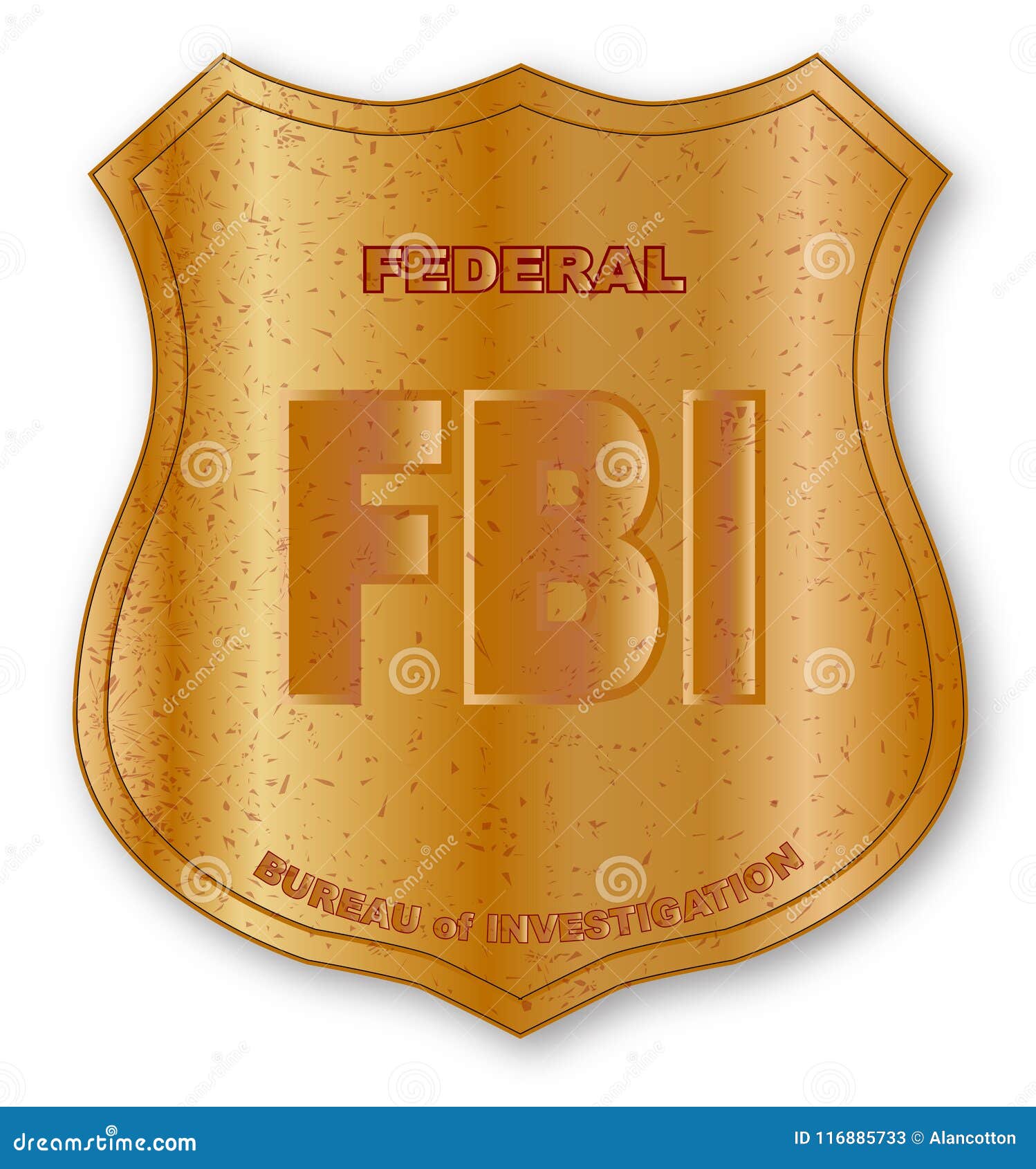 FBI Parodie-Schild-Ausweis Auf Weißem Hintergrund Vektor Abbildung -  Illustration von held, mittel: 116885733