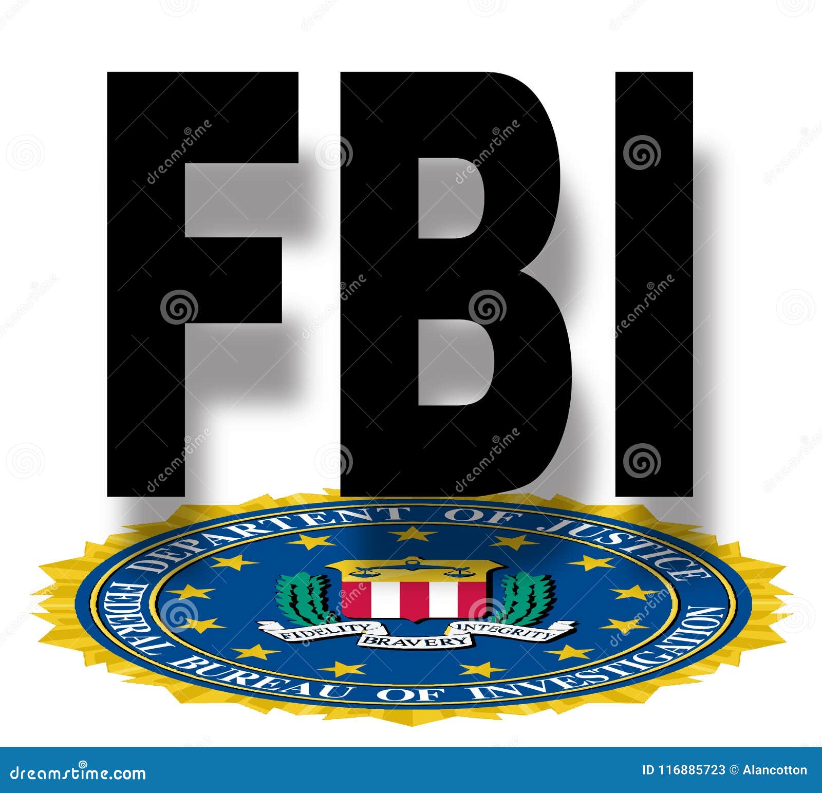 fbi seal with text on a white background