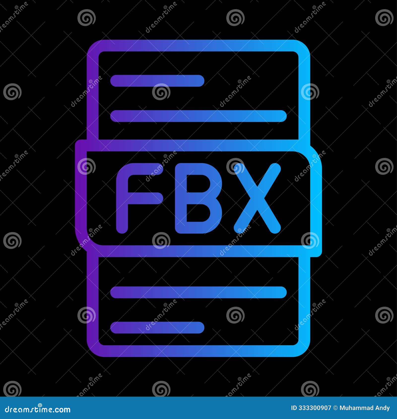 fbx file document gradient icon. simple and elegant file format icons.  