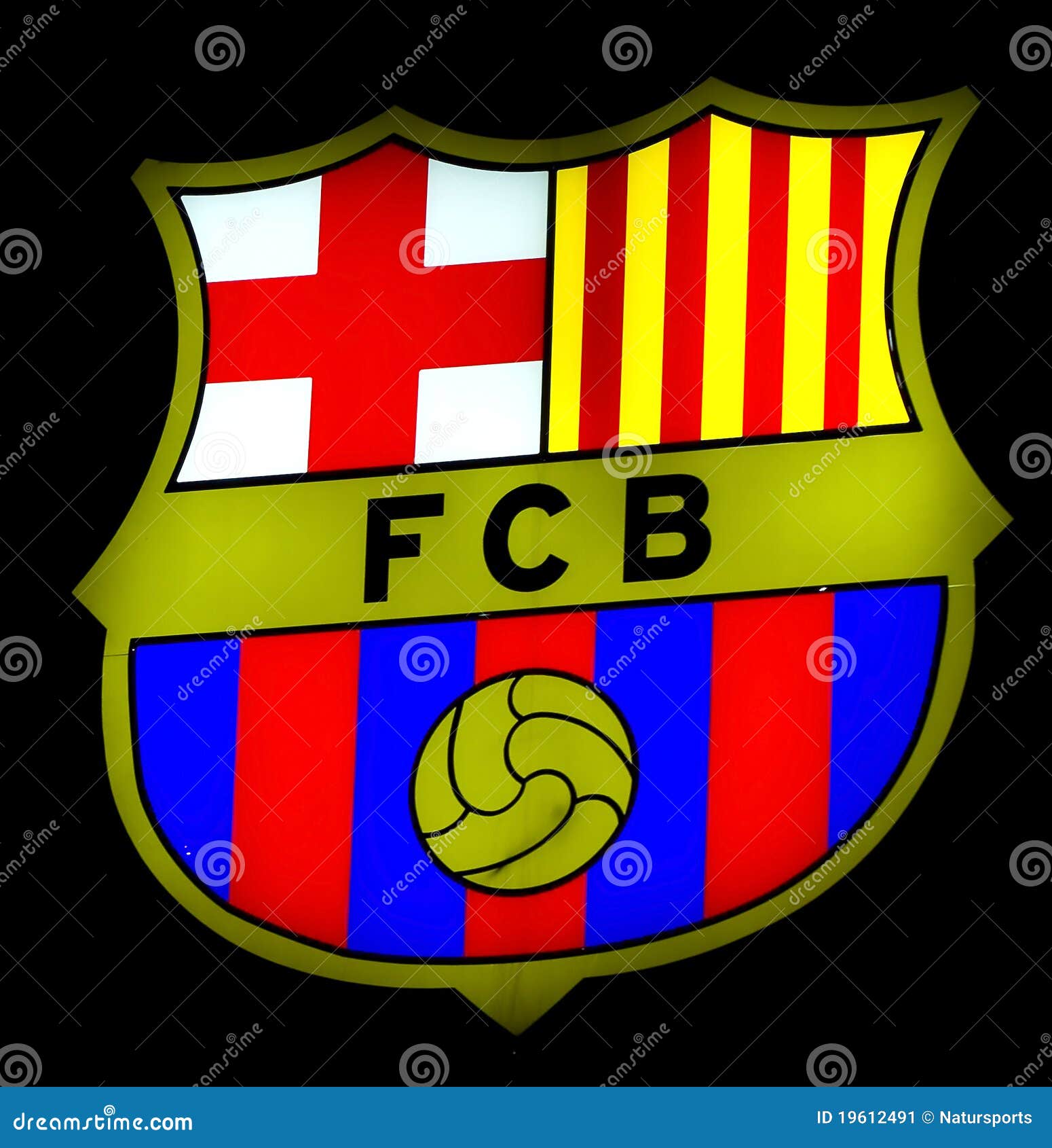 巴塞罗那足球俱乐部徽章编辑类照片. 图片包括有荒地, 竹子, 印度榕树, 橄榄球, 俱乐部, 足球- 19612491