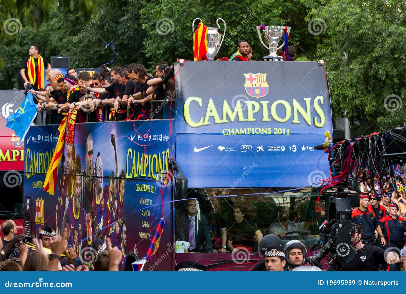 FC Barcelona Wins The UEFA Champions League Editorial Stock Image