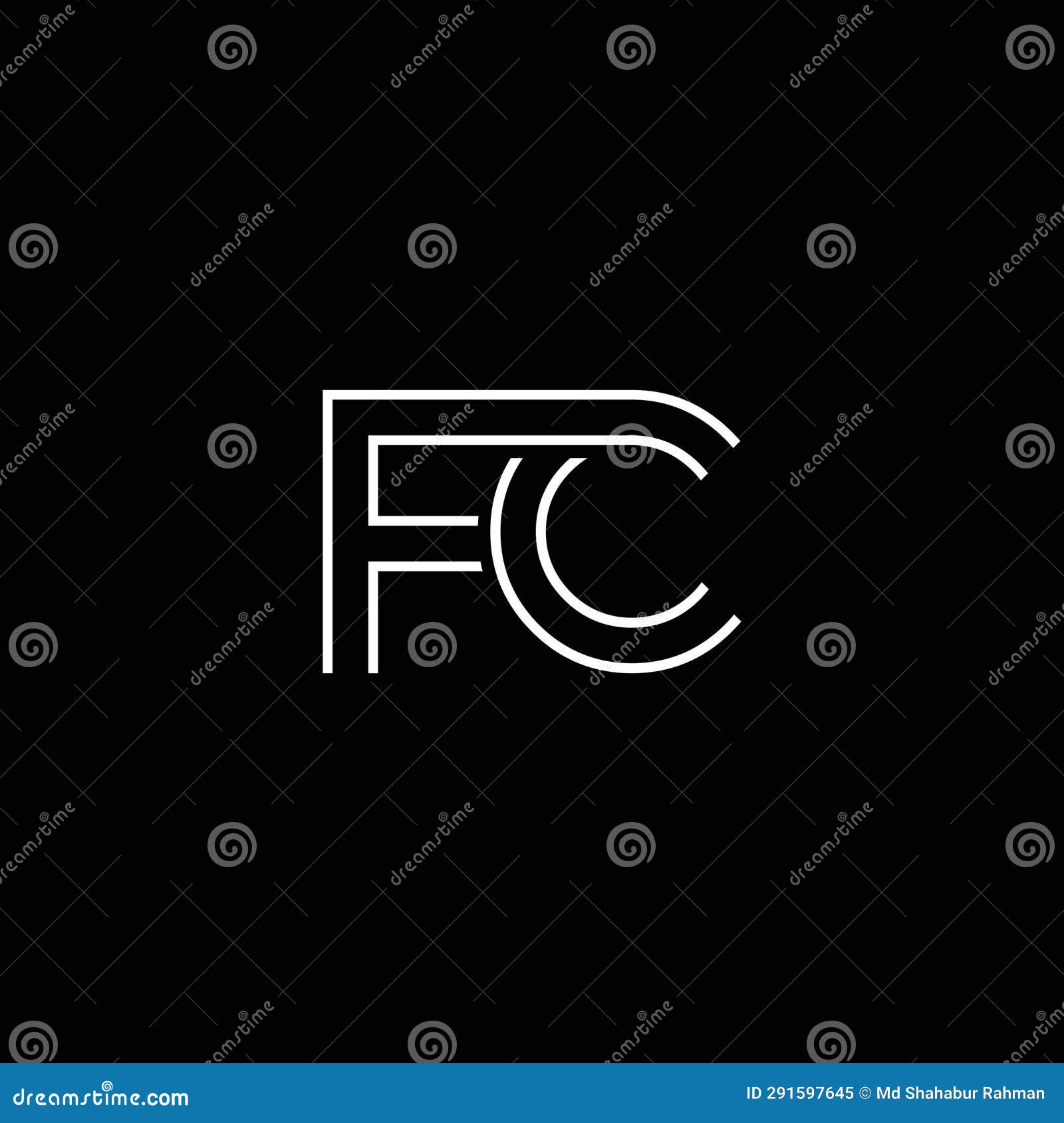 fc or cf abstract letter . logo  or icon  or monogram .