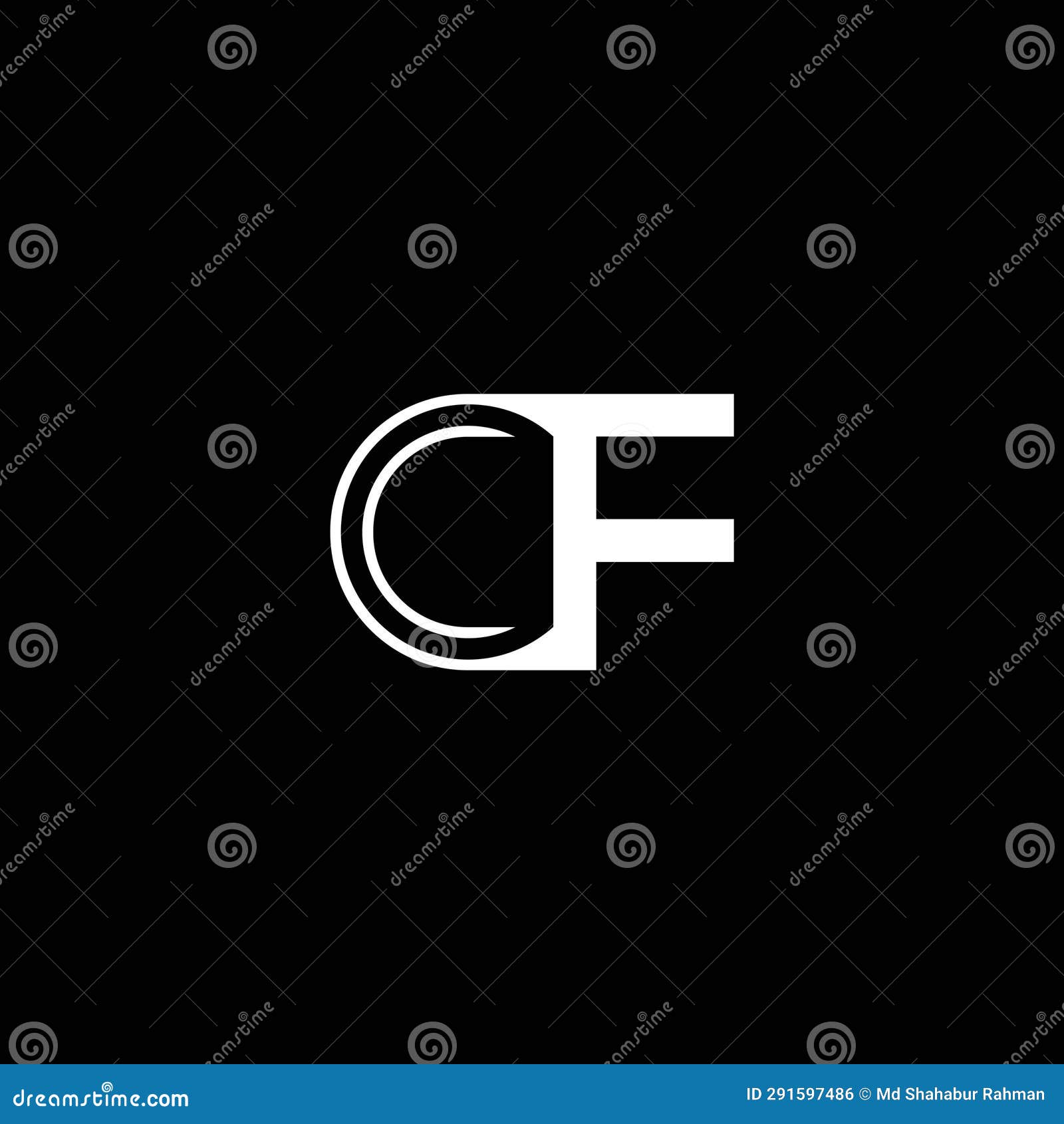 fc or cf abstract letter . logo  or icon  or monogram .