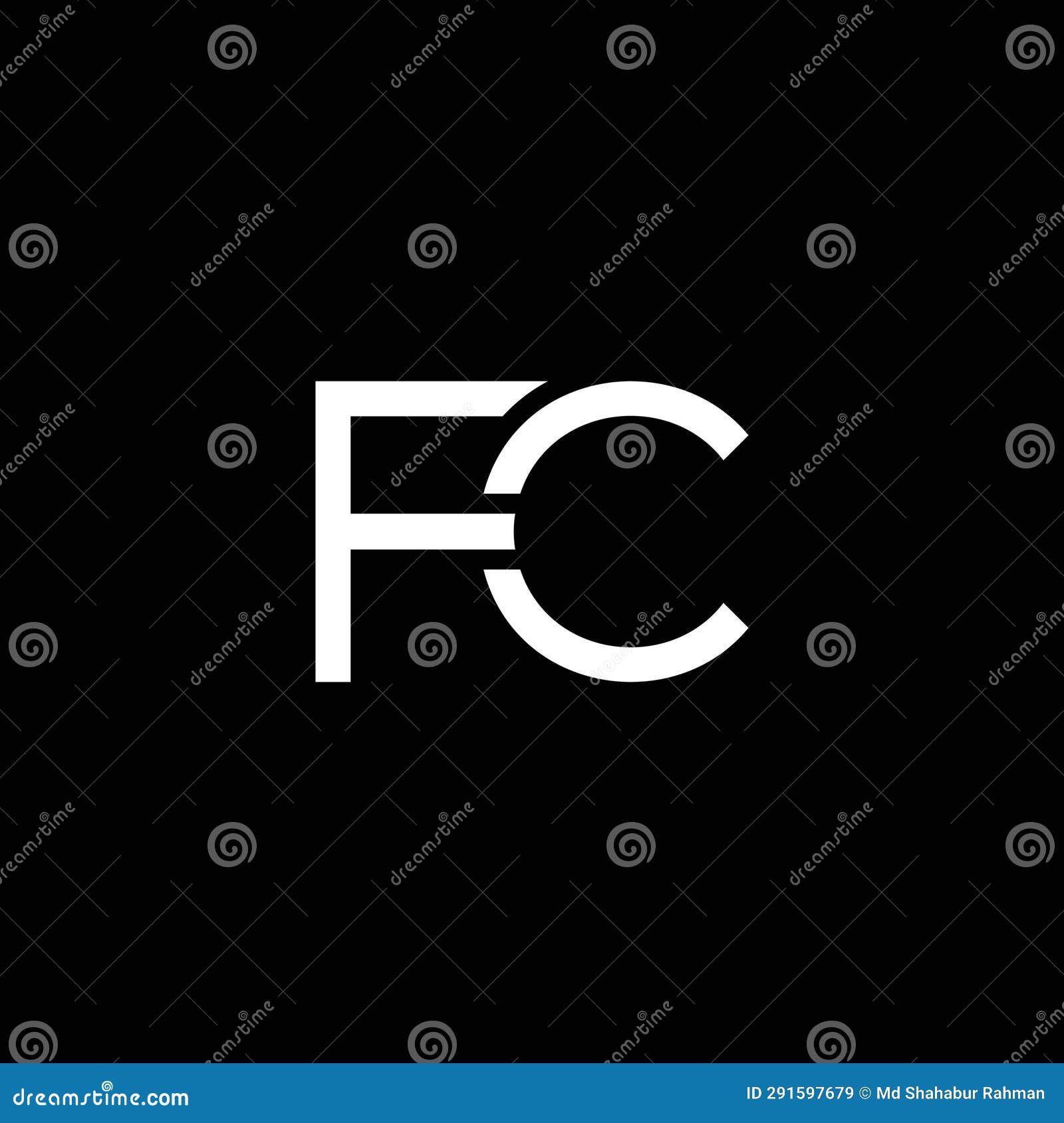 fc or cf abstract letter . logo  or icon  or monogram .