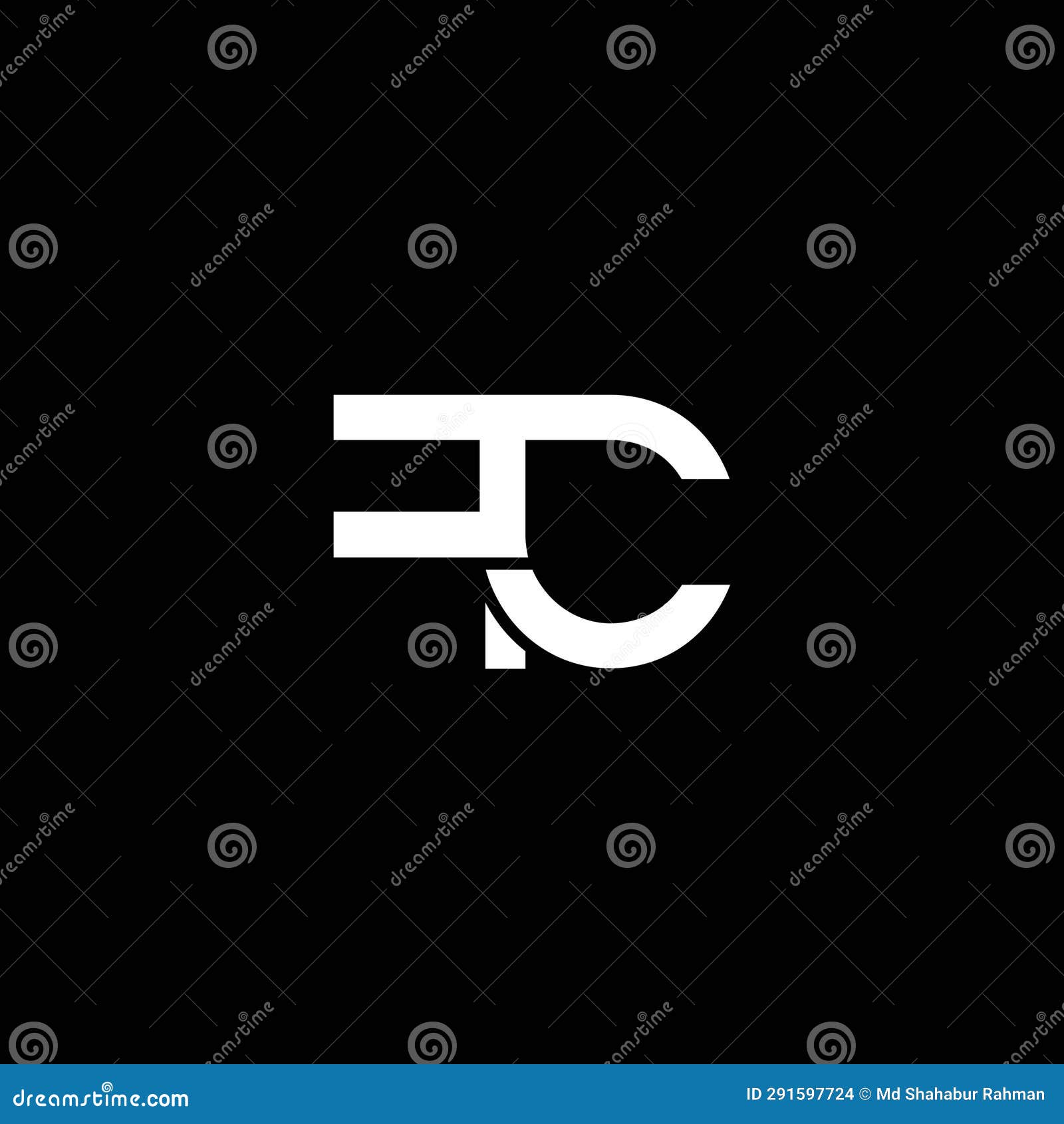 fc or cf abstract letter . logo  or icon  or monogram .