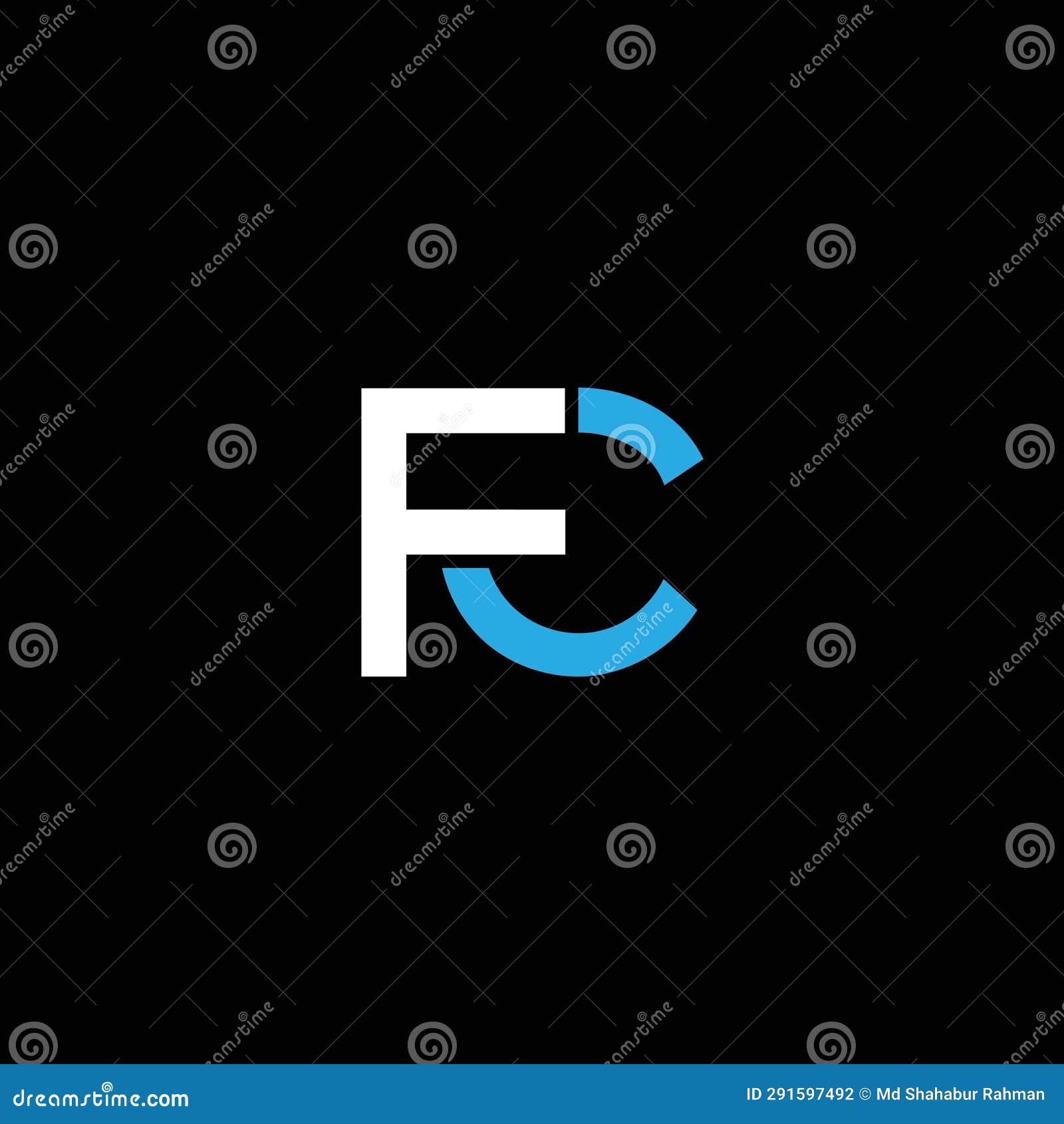 fc or cf abstract letter . logo  or icon  or monogram .