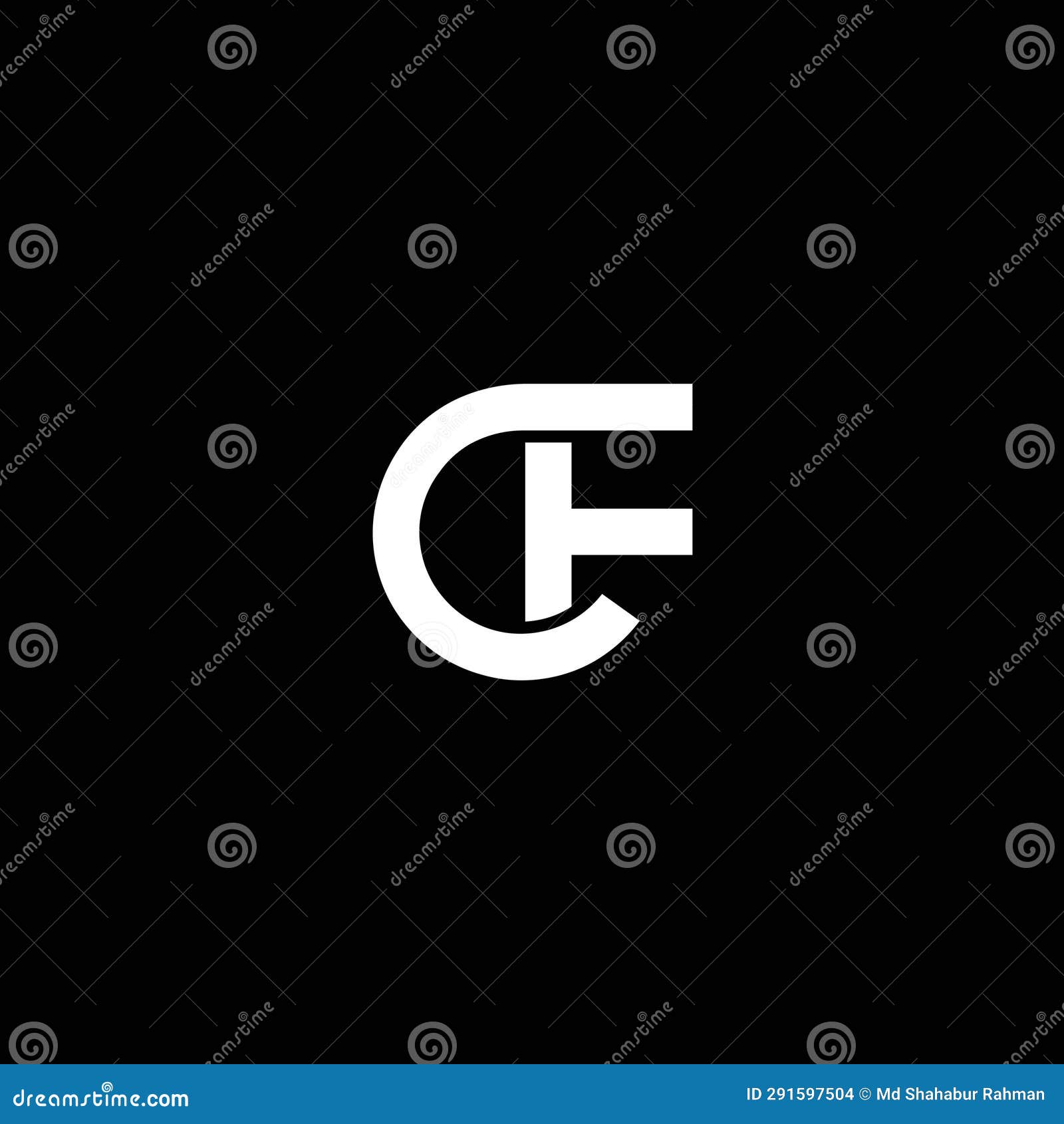 fc or cf abstract letter . logo  or icon  or monogram .