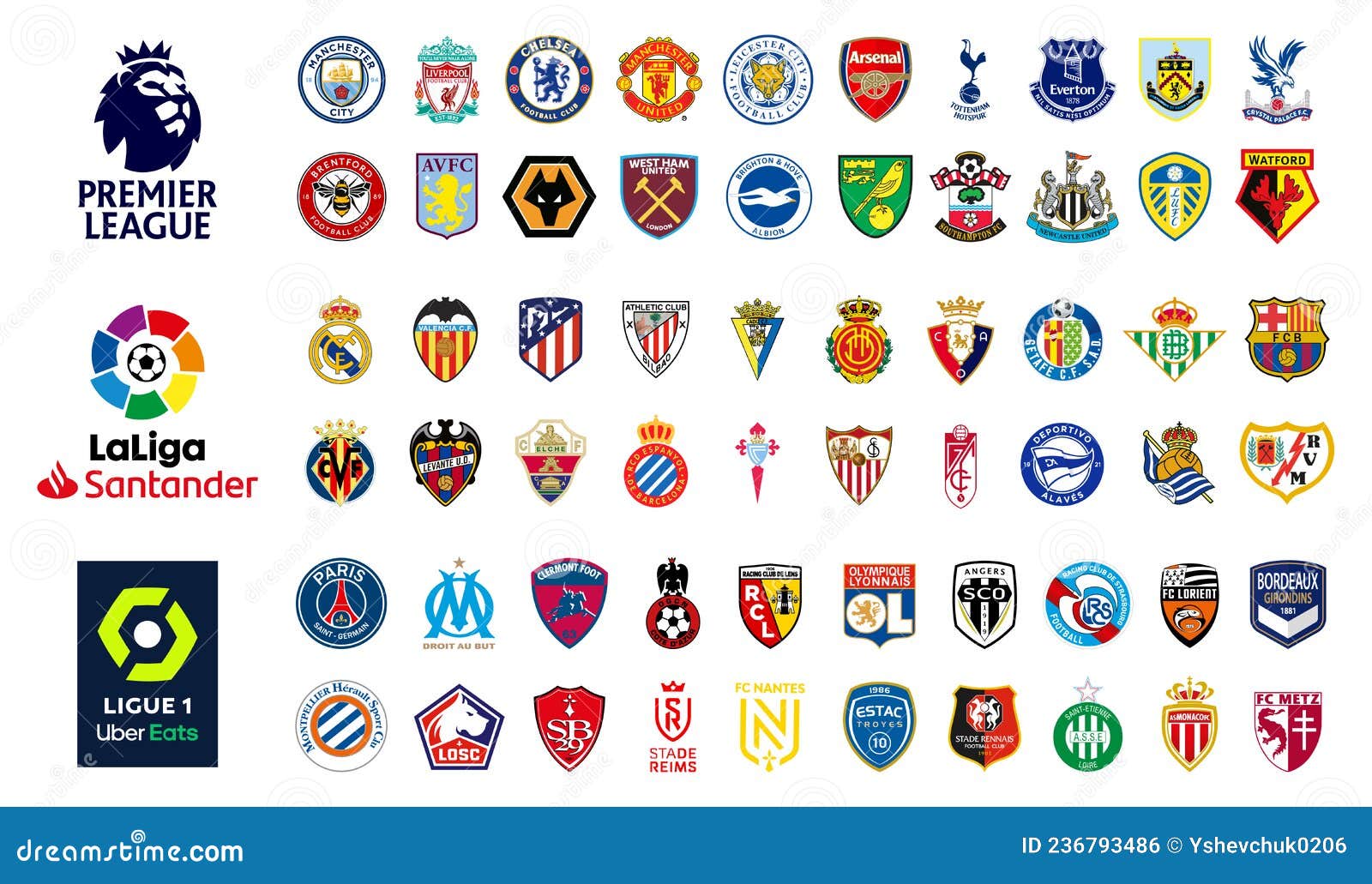 FC of England, Spain. English Premier League. Liverpool, Chelsea ...