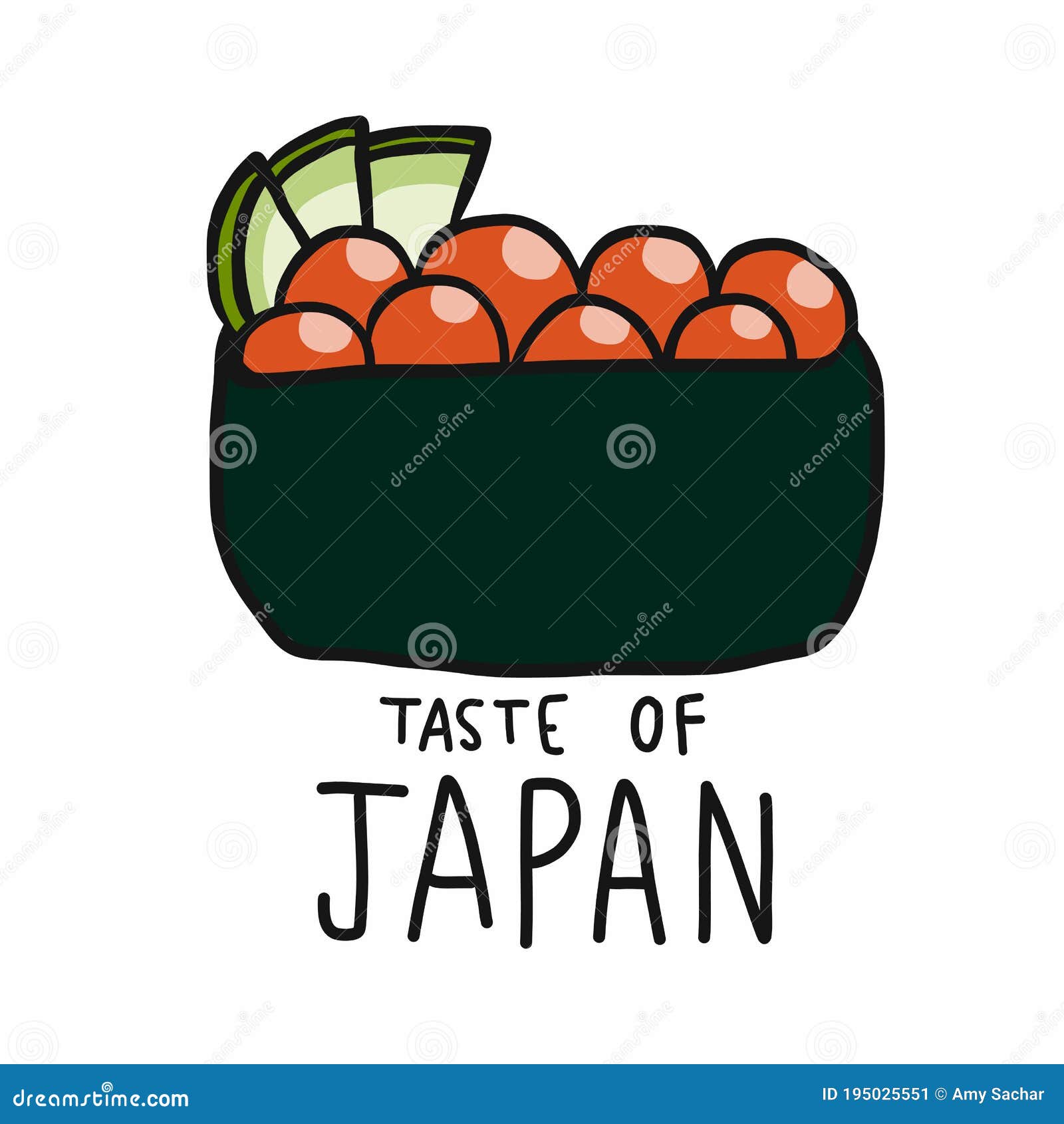 Ikura Salmon Eggs Sushi Taste of Japan Cartoon Illustration Stock Vector -  Illustration of asian, meal: 195025551