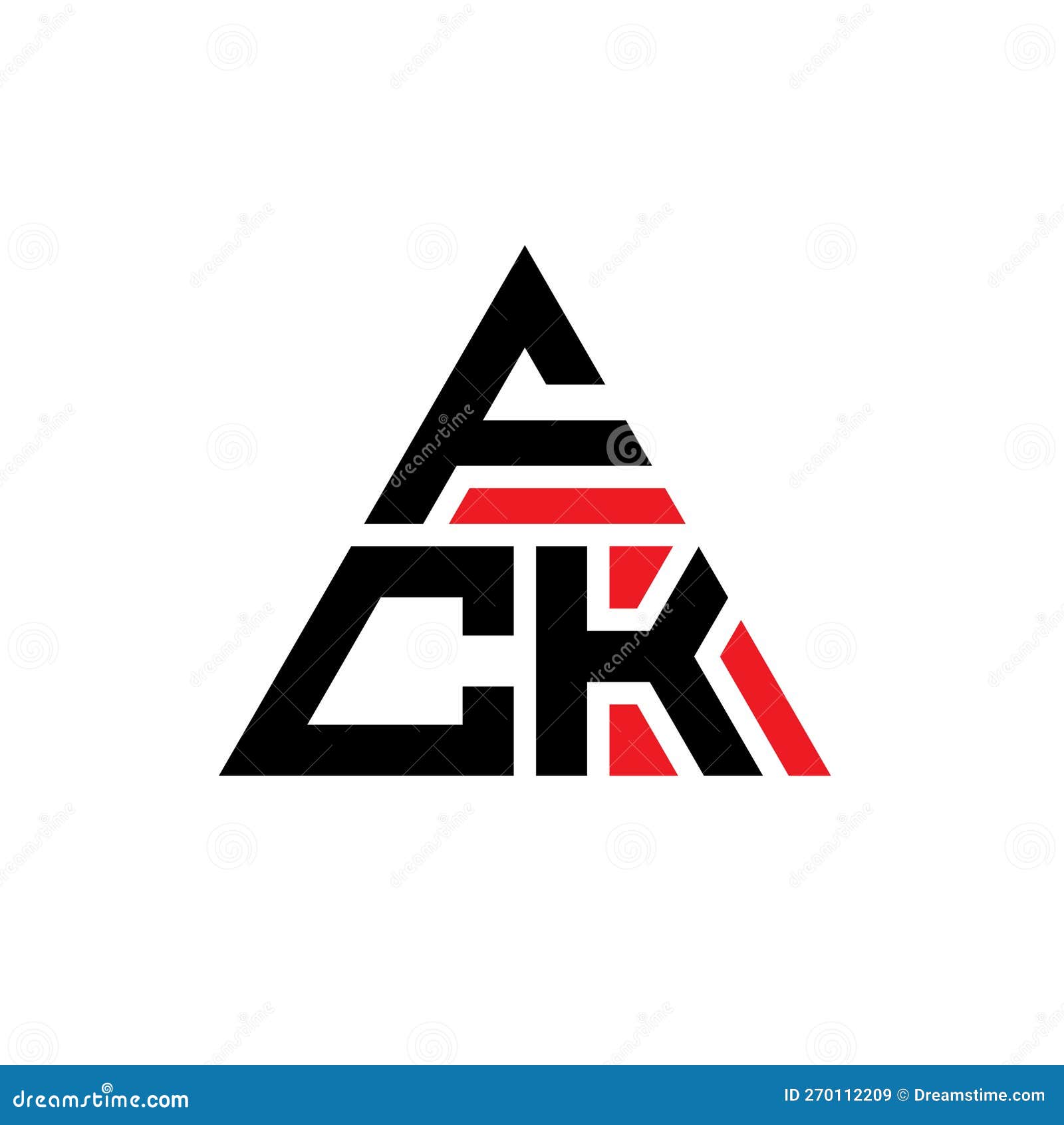 fck triangle letter logo  with triangle . fck triangle logo  monogram. fck triangle  logo template with red