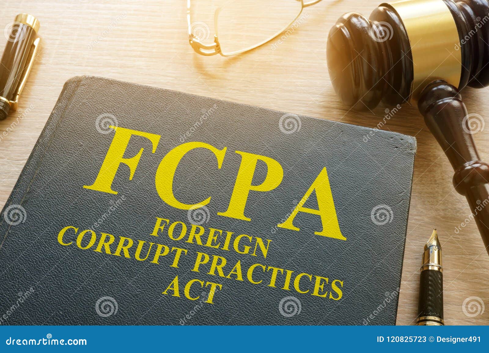 fcpa foreign corrupt practices act on a desk.