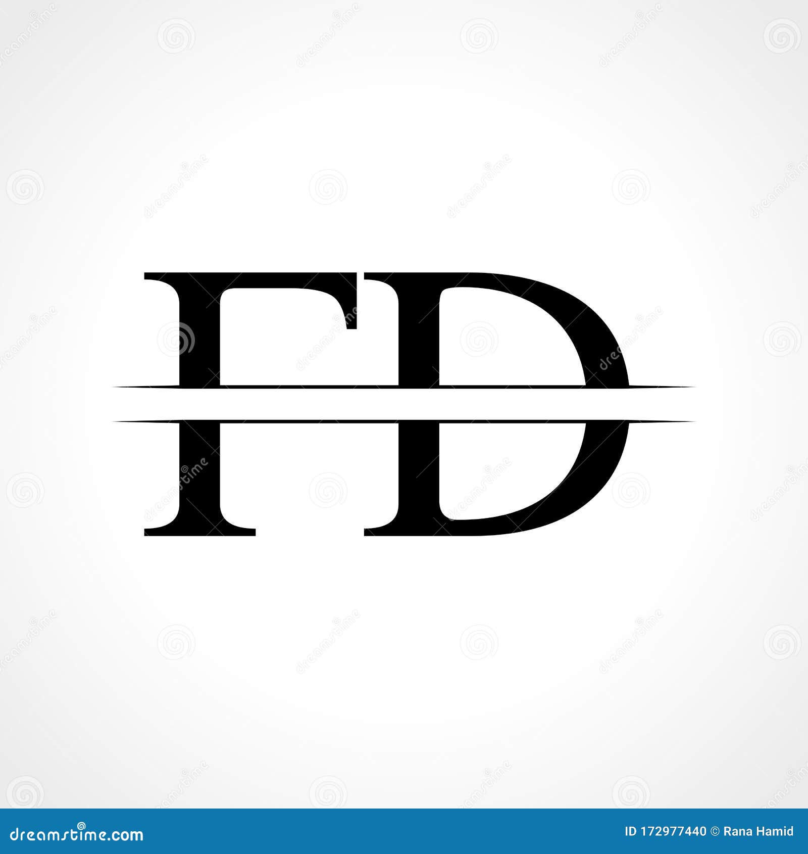 FD Letter Type Logo Design Vector Template. Abstract Letter FD Logo