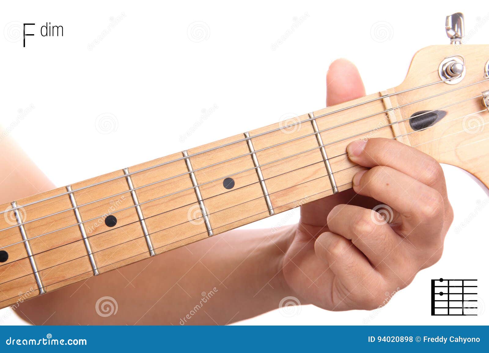 Fdim Guitar Chord Tutorial Stock Photo Image Of Example 94020898
