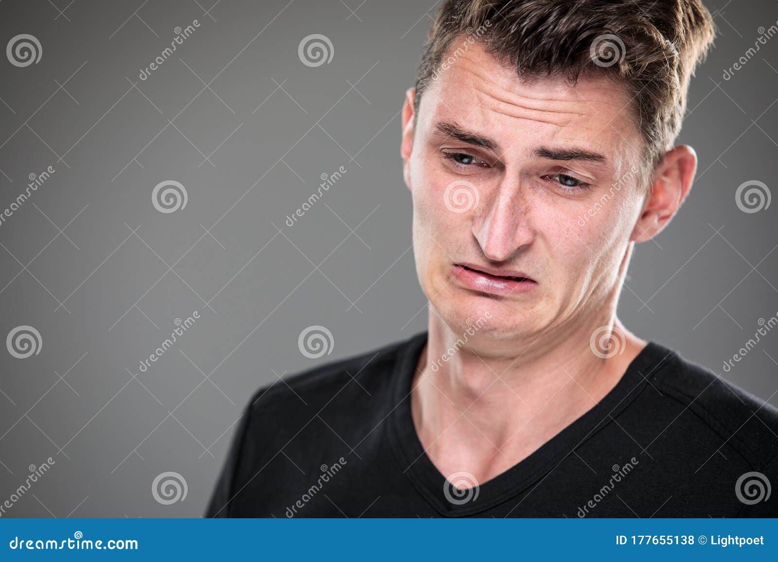 Fear/anxiety/regret/uncertainty in a Young Man Stock Photo - Image of ...