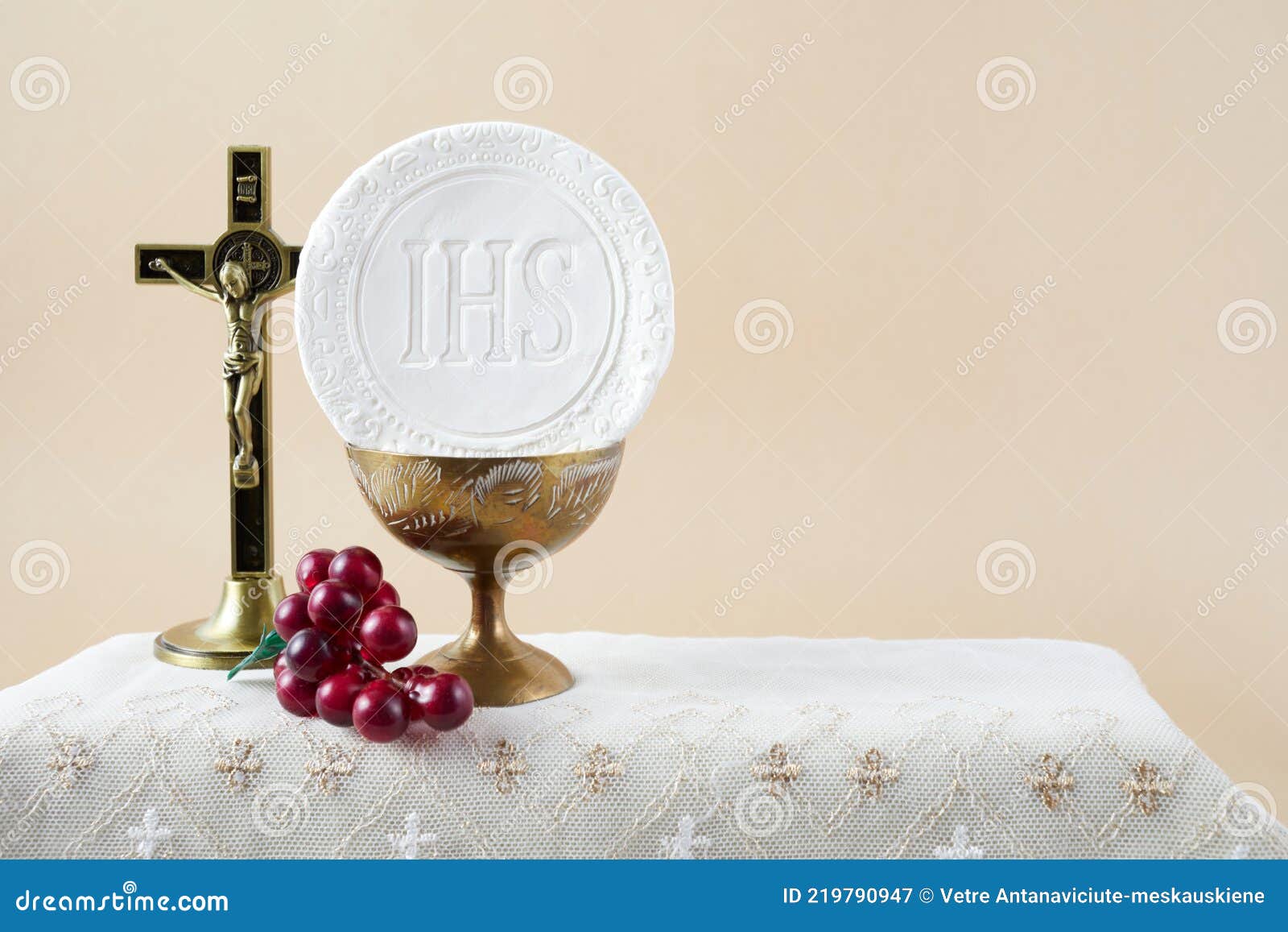 The Feast of Corpus Christi Concept. Holy Communion and Cup of Glass ...