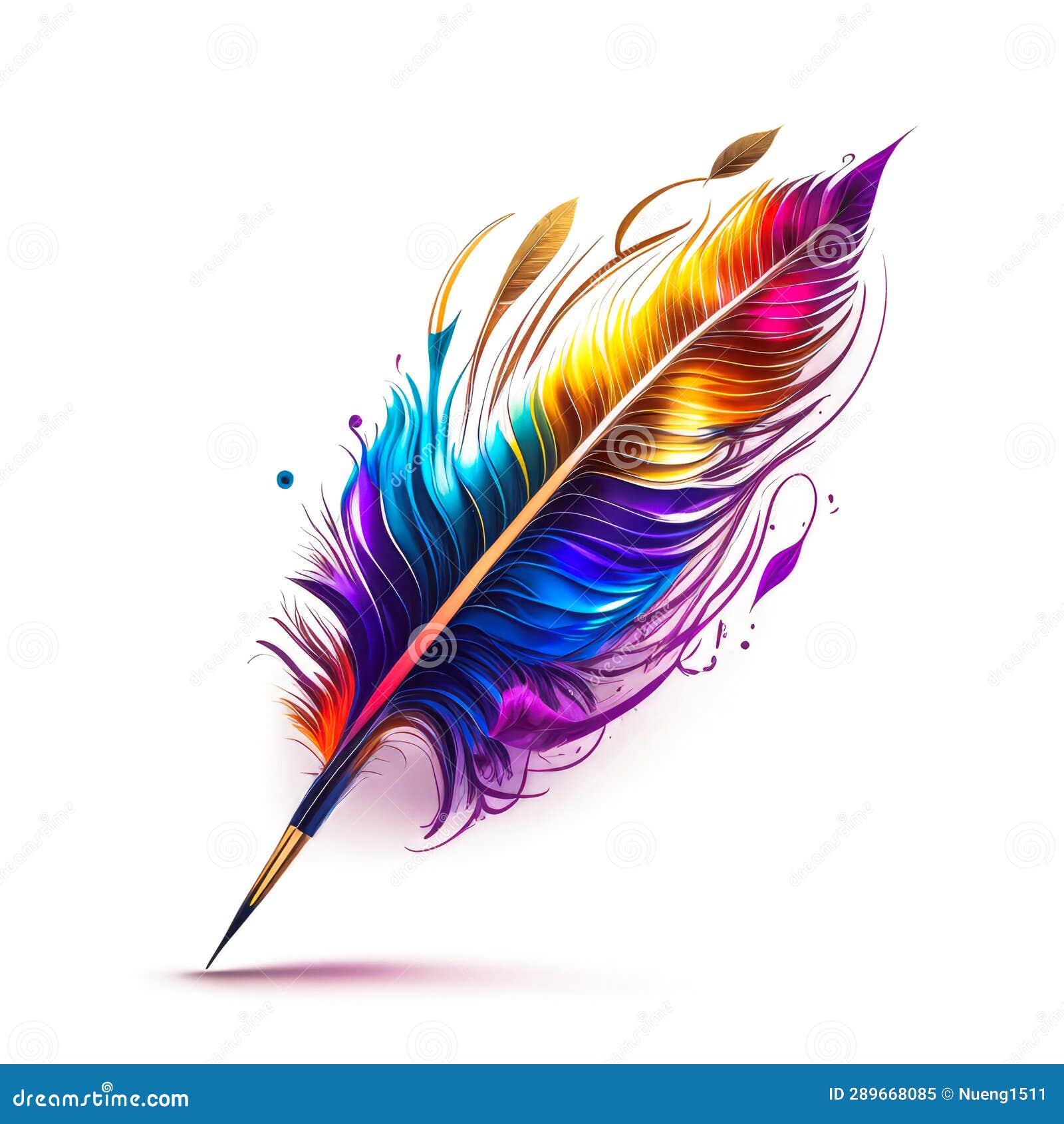 the feathe of pen drawing a colorfull line background