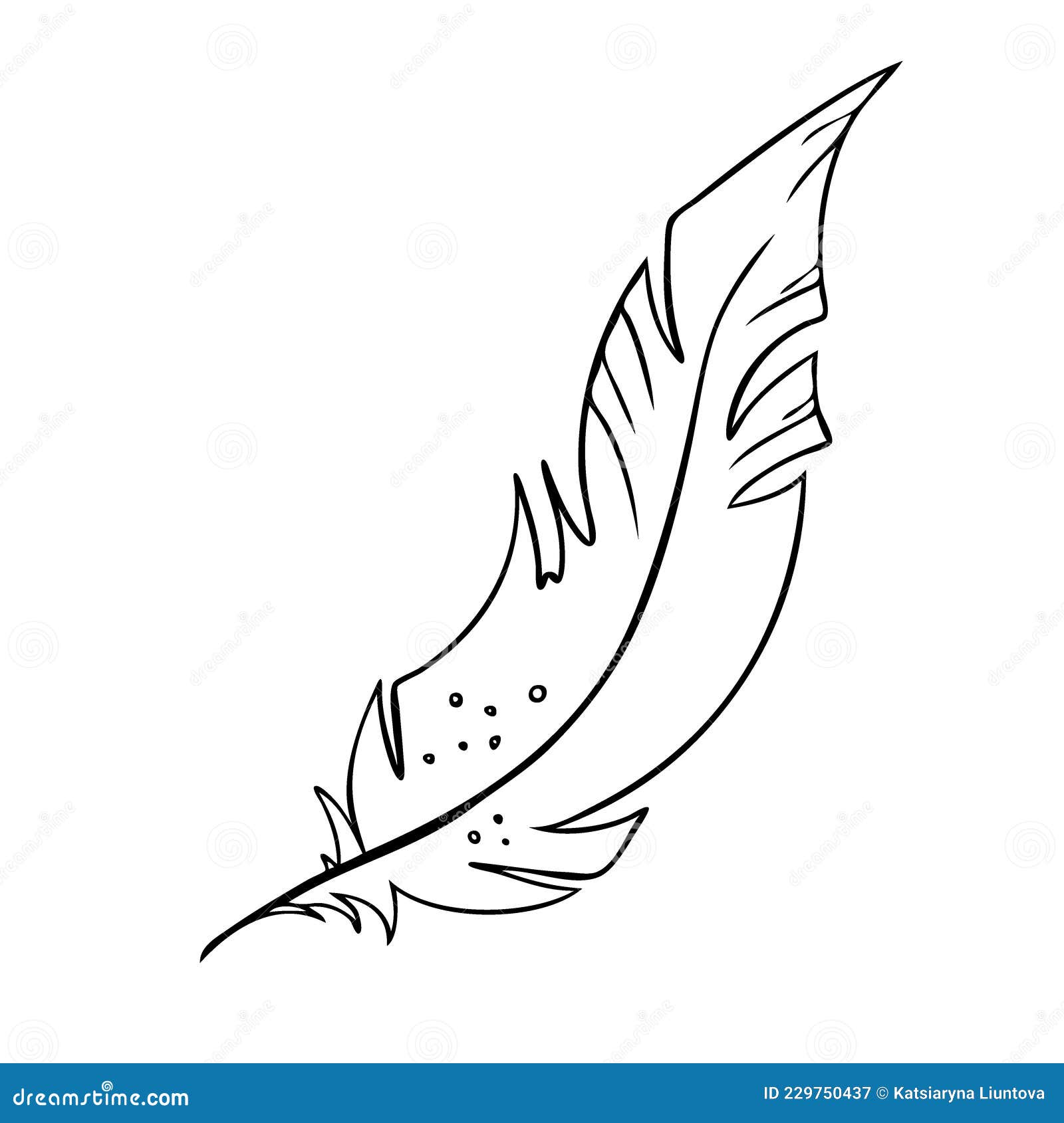 Feather of Birds. Black Feather Silhouette for Logo Vector Set