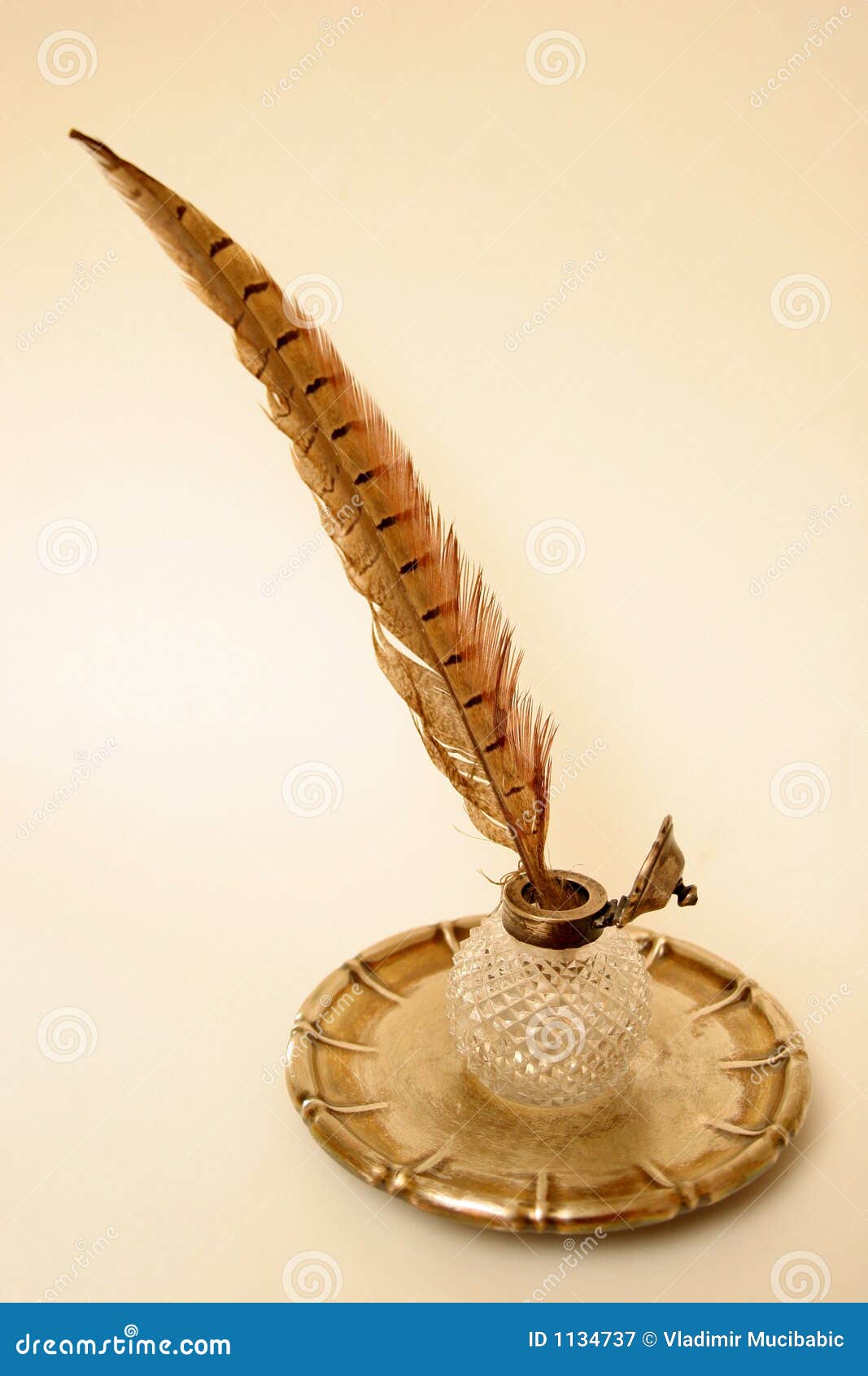 Feather and inkwell stock image. Image of letter, feather 1134737