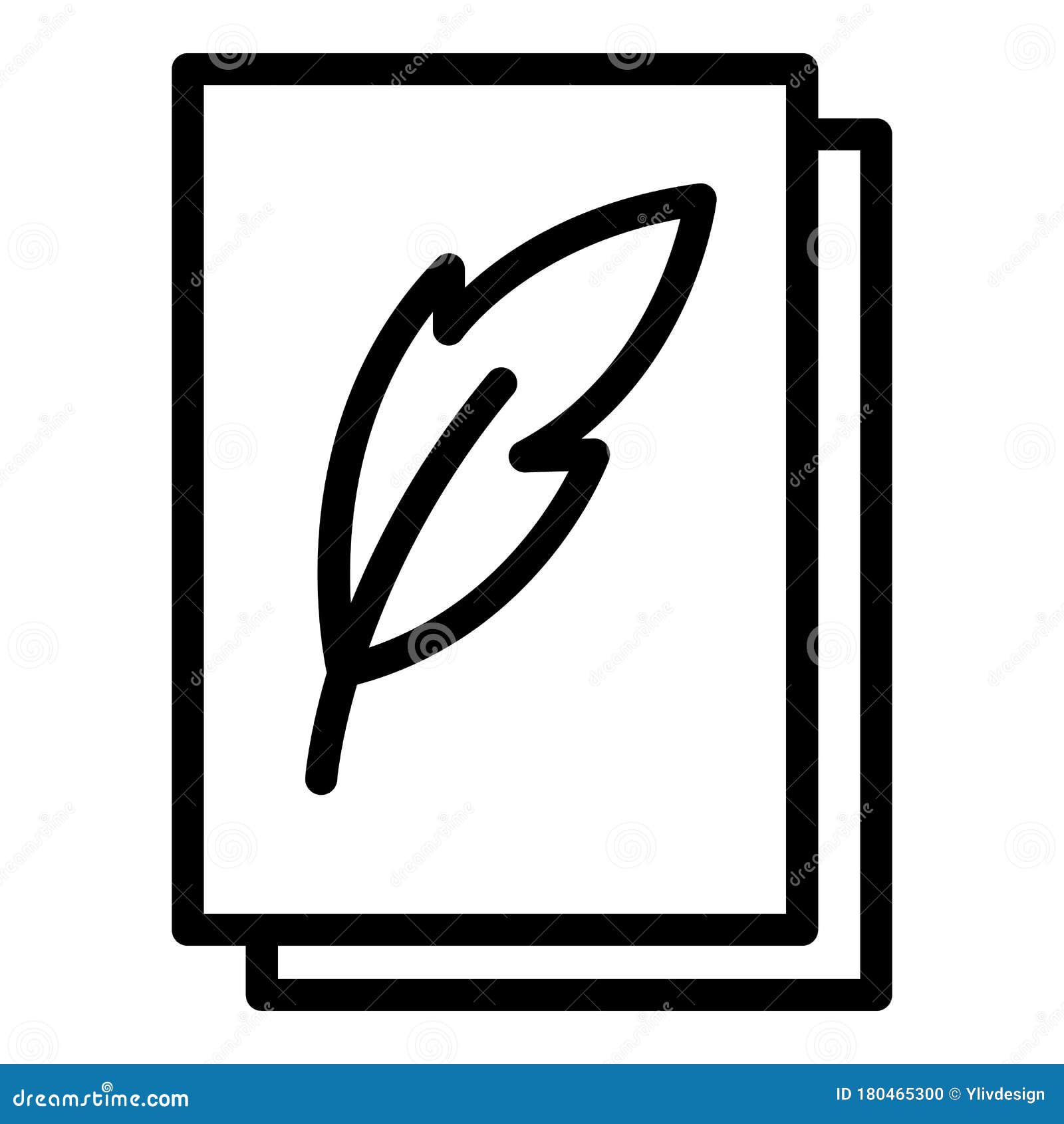 Download Feather On Paper Icon, Outline Style Stock Vector ...