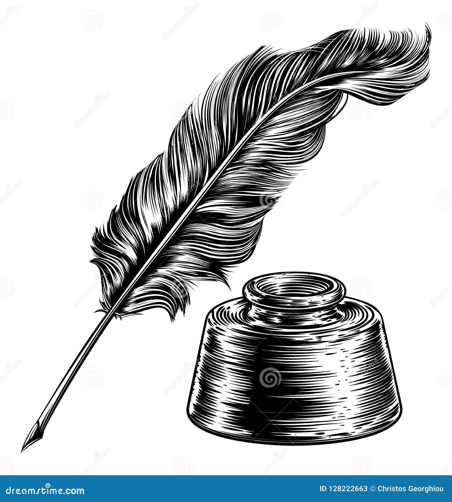 Cartoon Quill Pen For Kids This Is A Vector Illustration For Preschool And  Home Training For Parents And Teachers High-Res Vector Graphic - Getty  Images